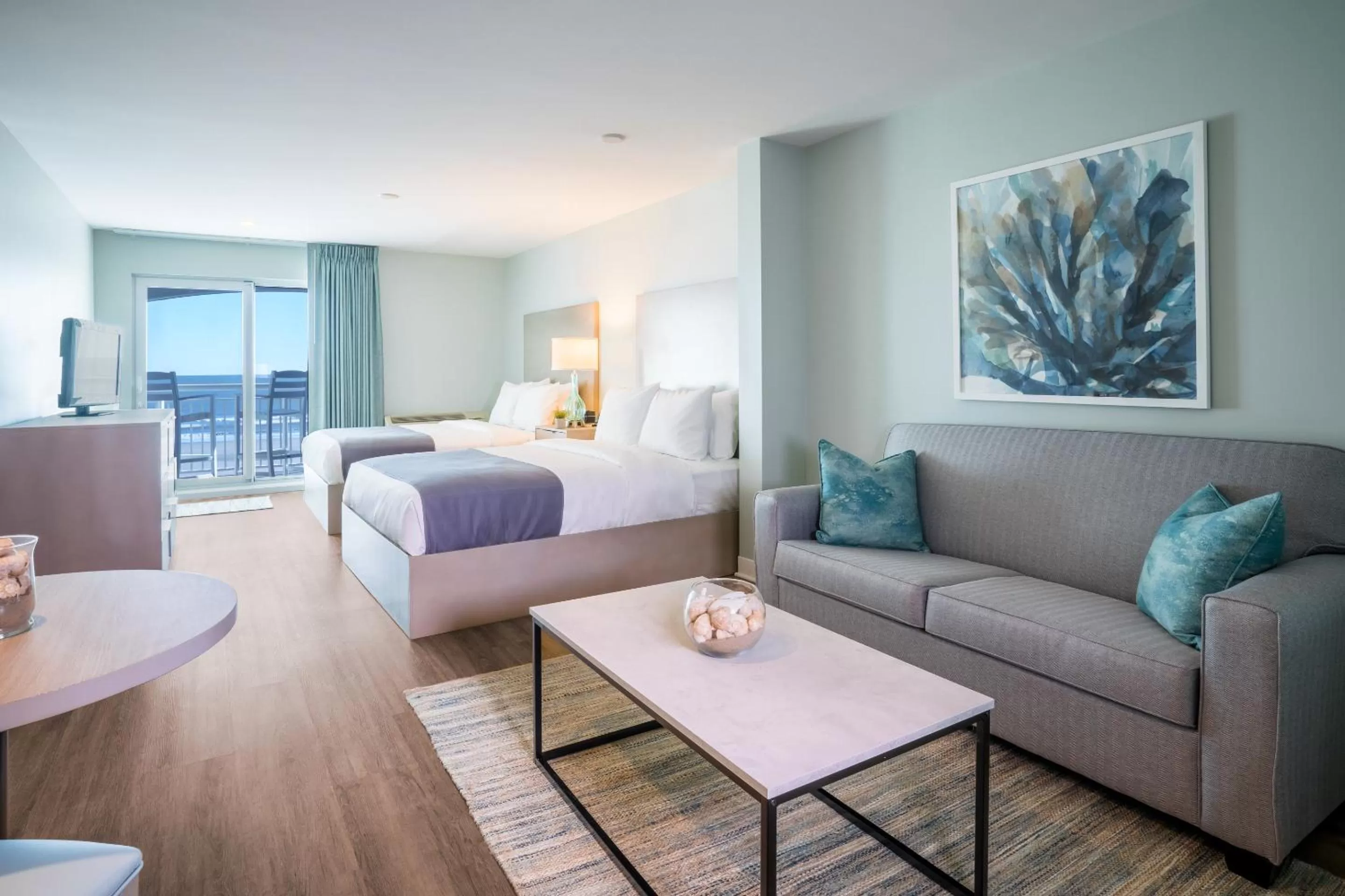 Bed in The Palms Oceanfront Hotel