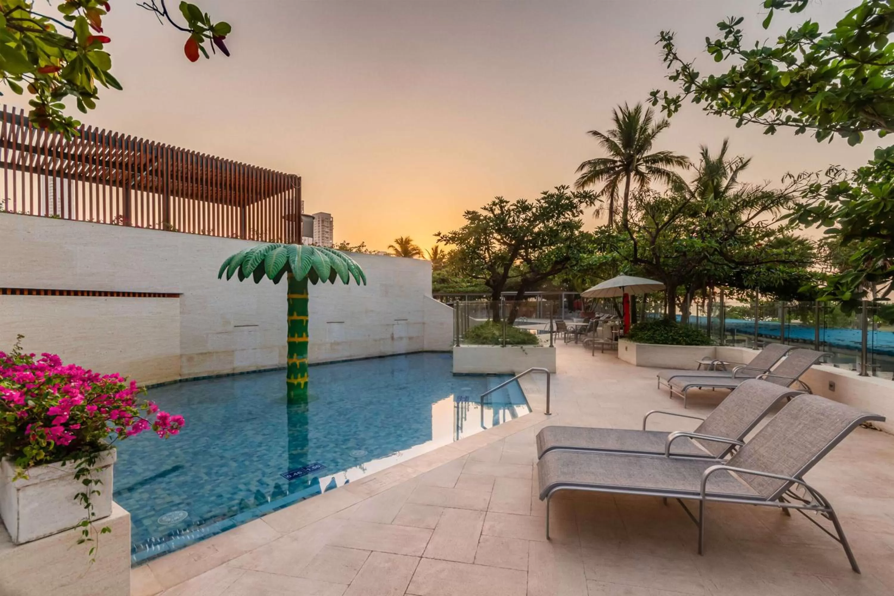 Pool view in Hilton Cartagena