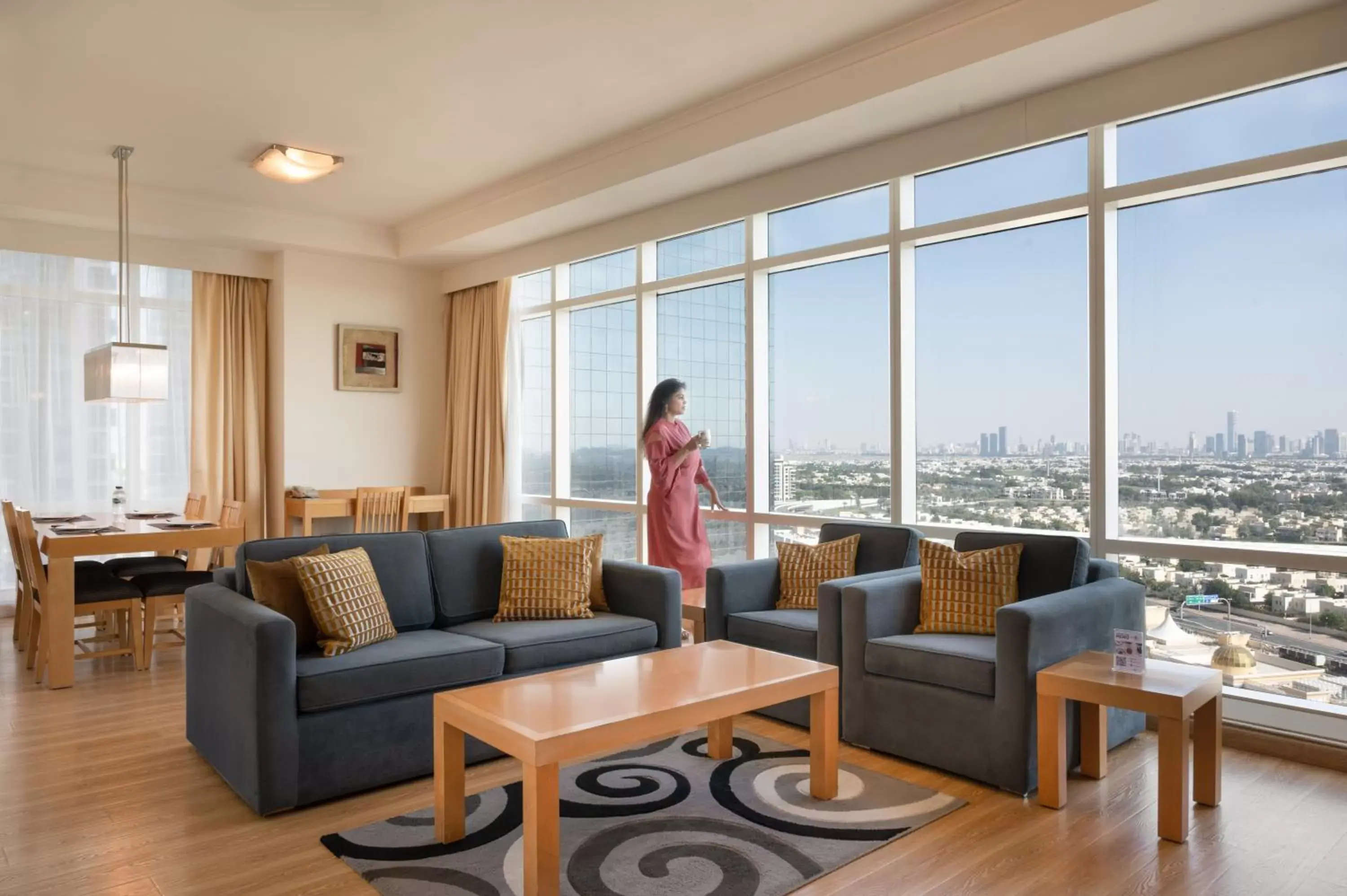Living room in Oaks Liwa Heights Hotel Suites