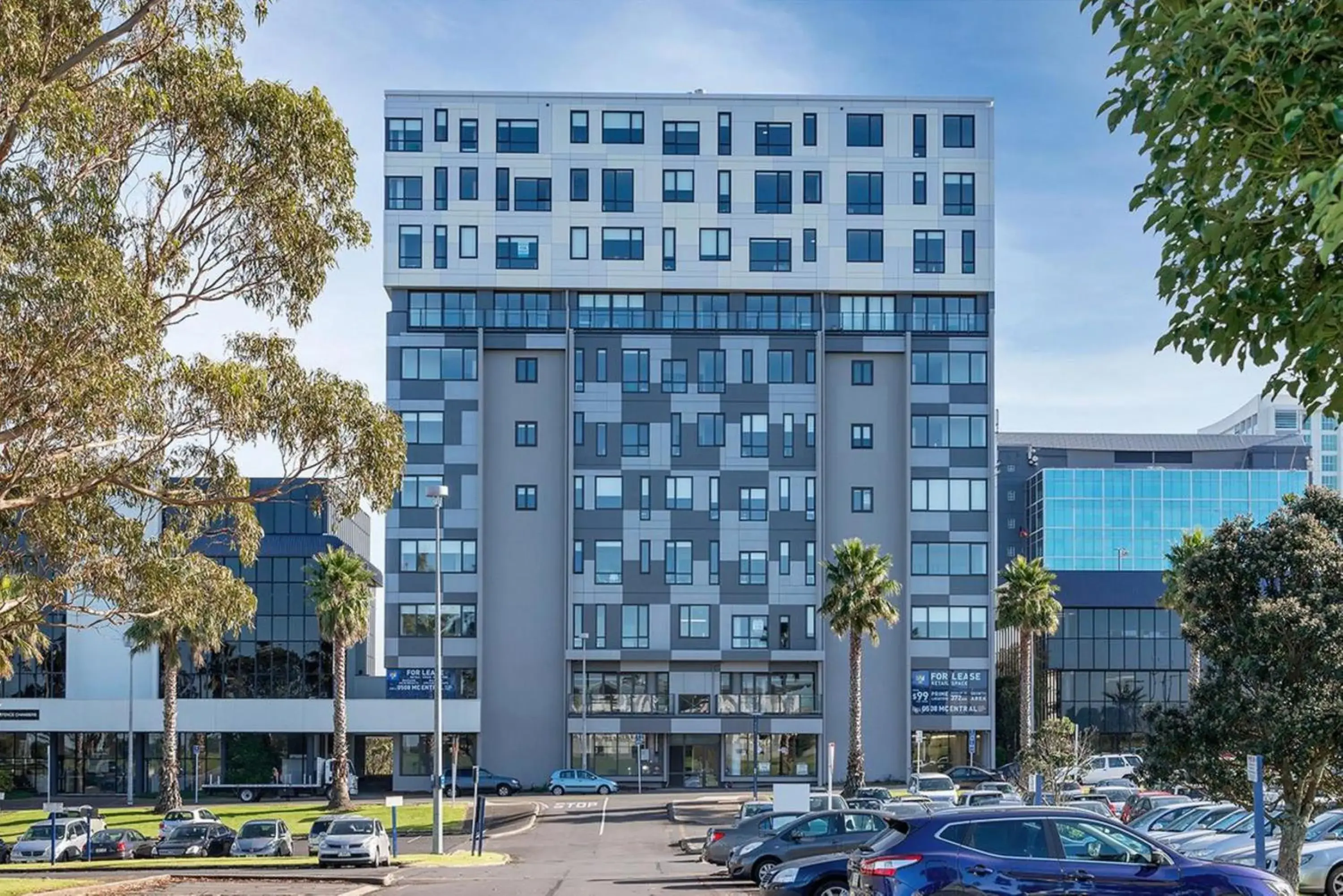 Facade/entrance, Property Building in MCentral Apartments Manukau