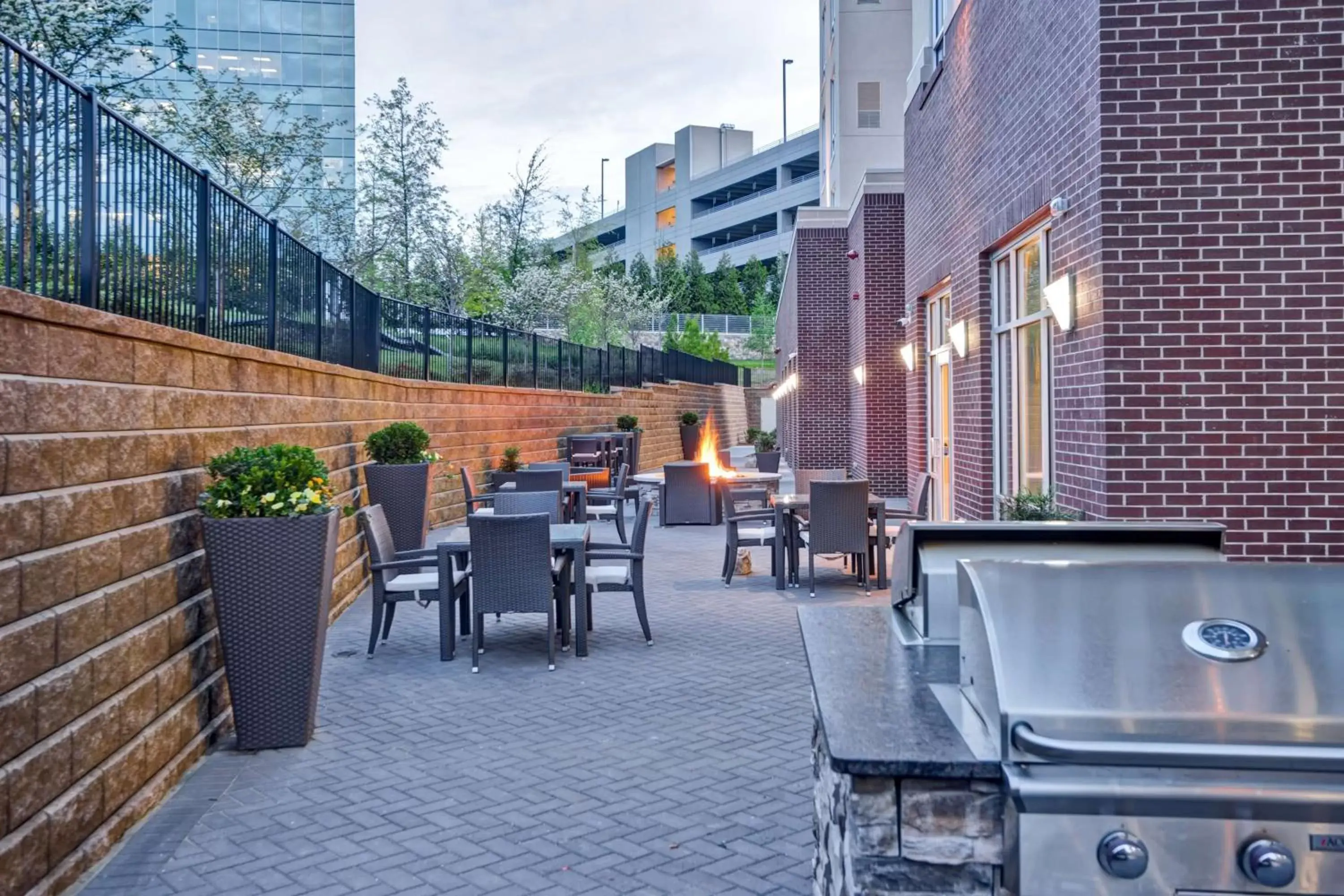 Patio, Restaurant/Places to Eat in Homewood Suites by Hilton Nashville Franklin
