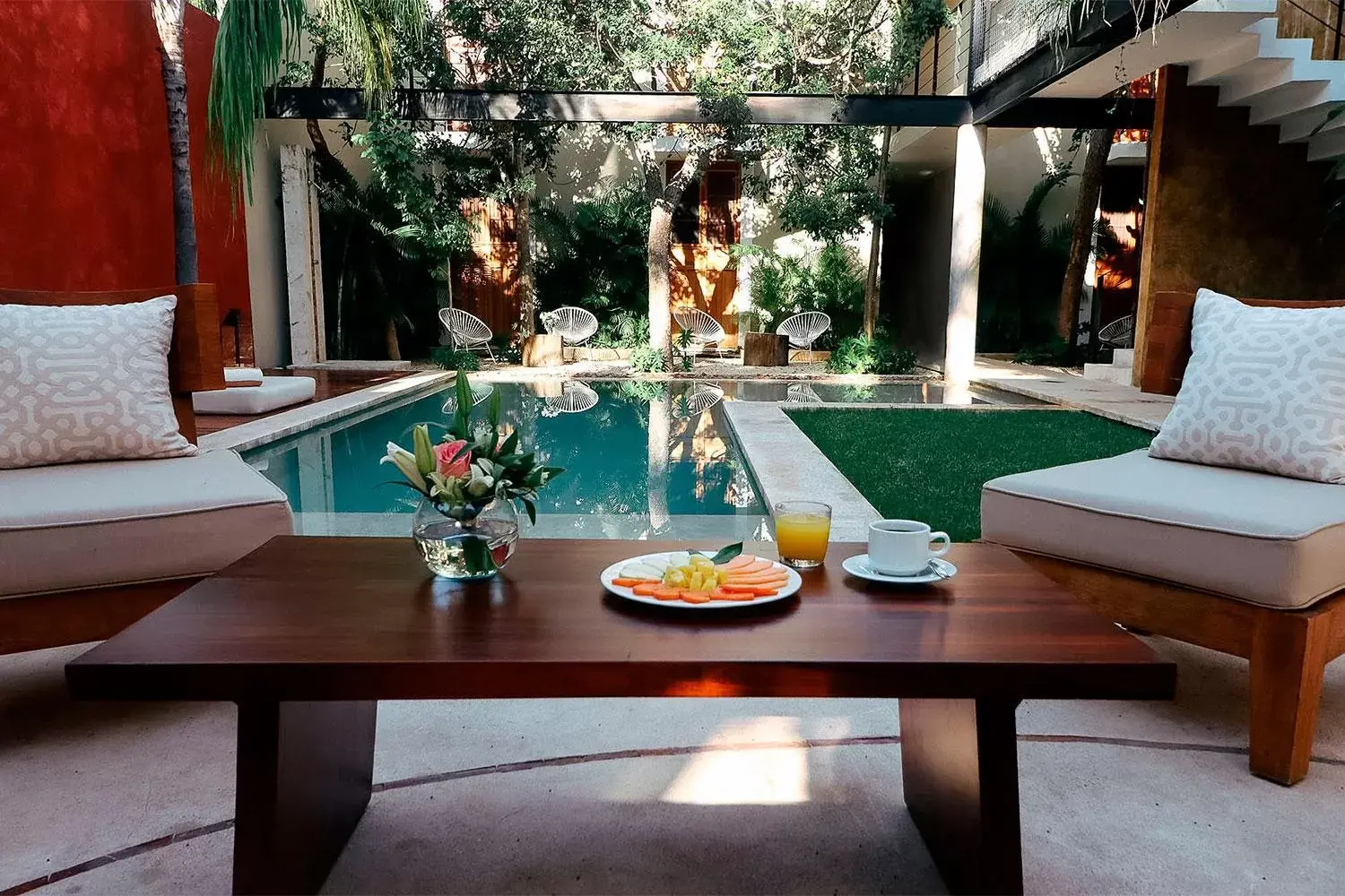 Patio, Swimming Pool in Casa de Las Palomas Boutique Hotel by Paloma's Hotels - Adults Only