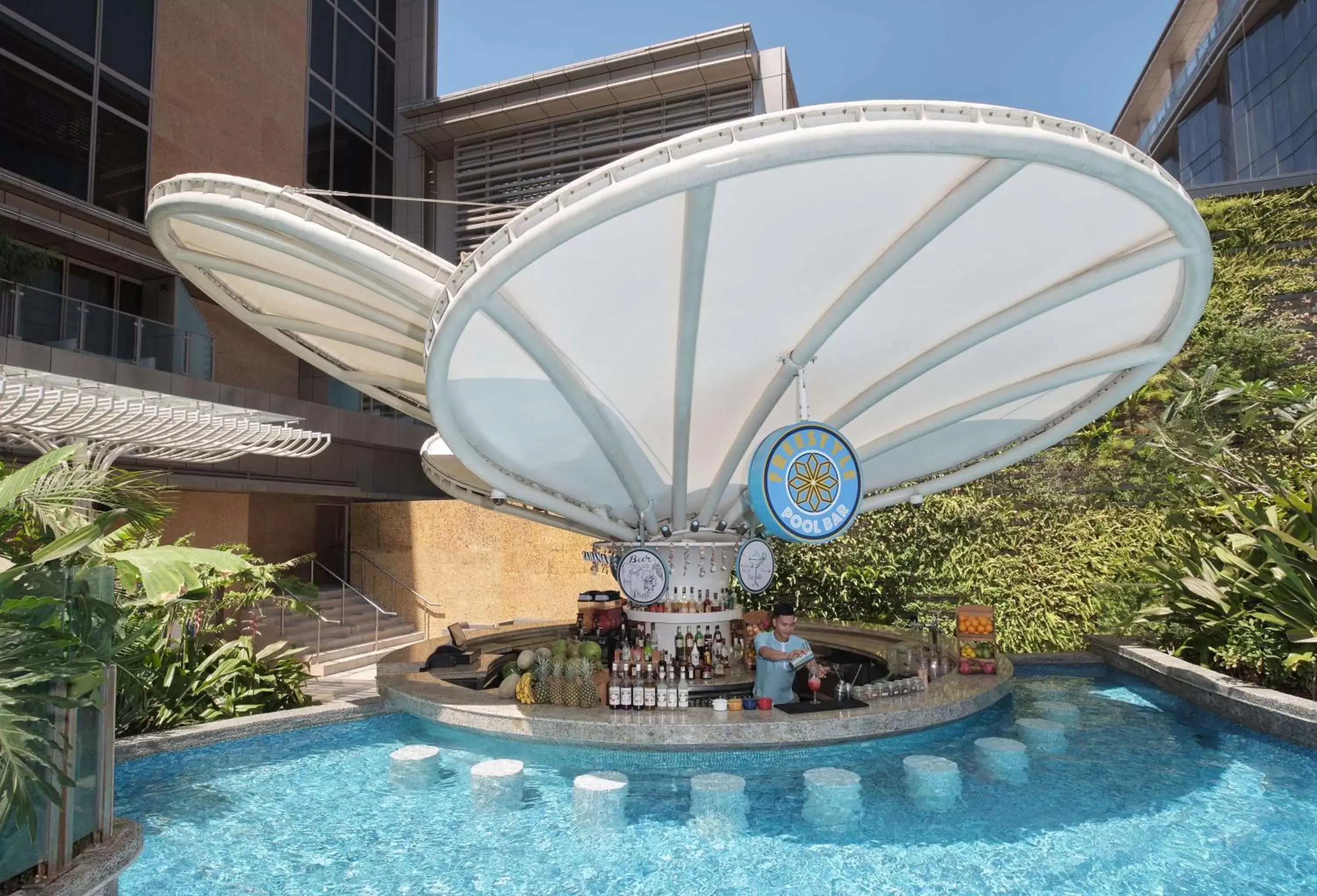 Pool view, Swimming Pool in Hilton Manila