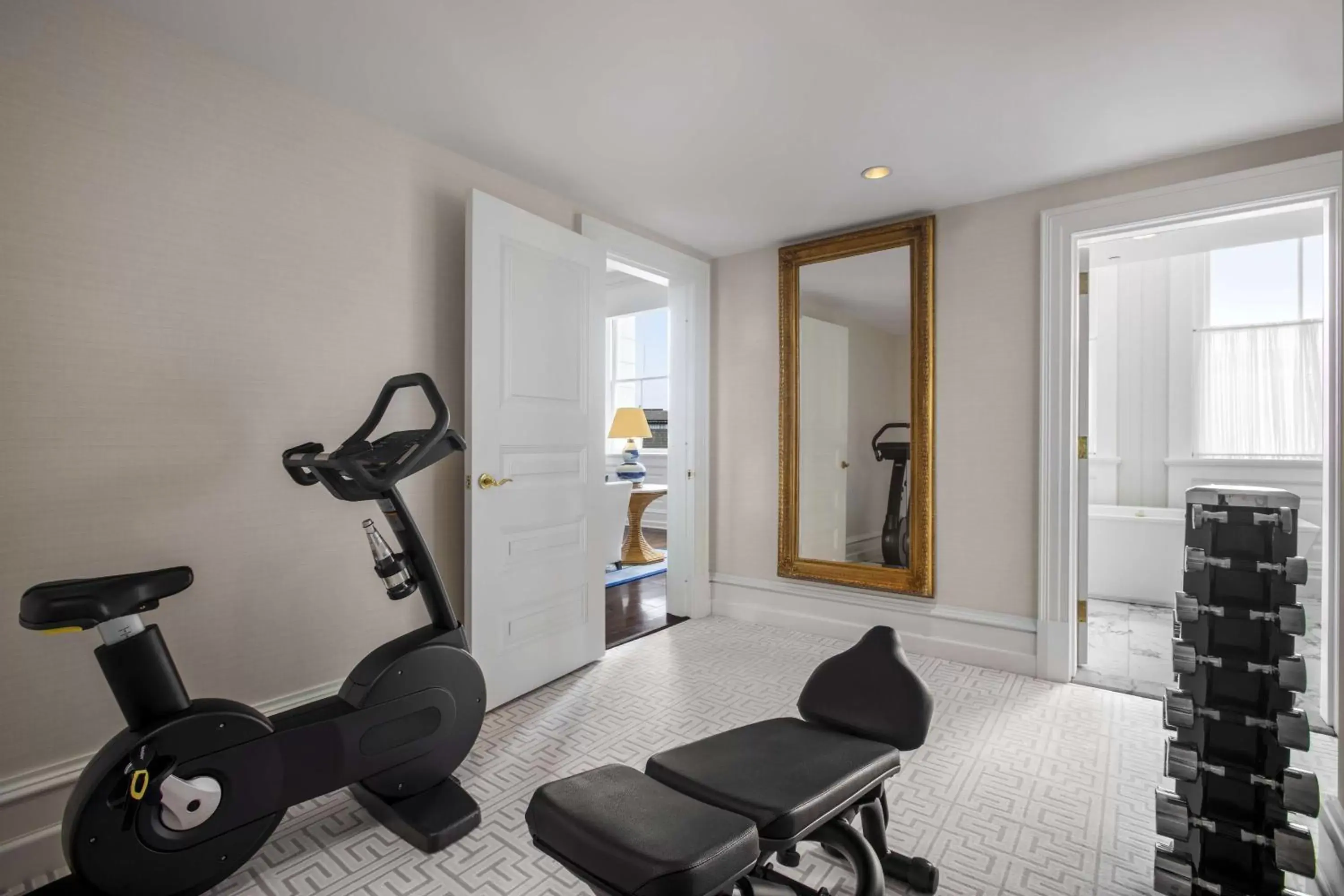 Bedroom, Fitness Center/Facilities in Waldorf Astoria Washington DC