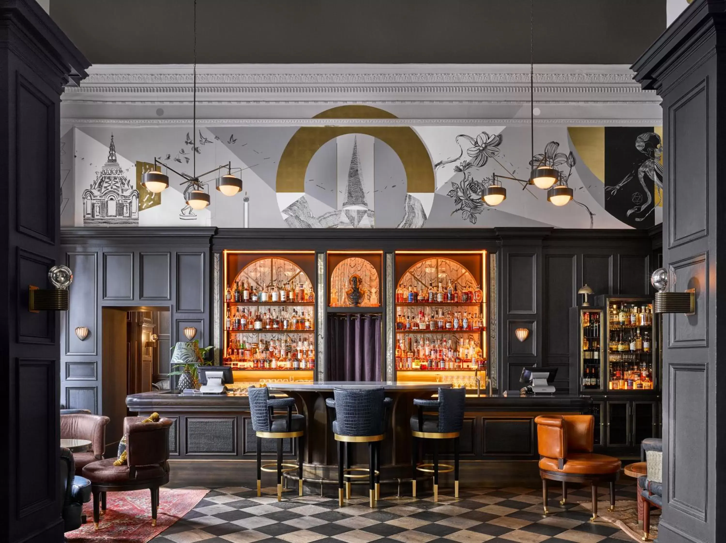 Lounge or bar, Restaurant/Places to Eat in Kimpton - Fitzroy London, an IHG Hotel
