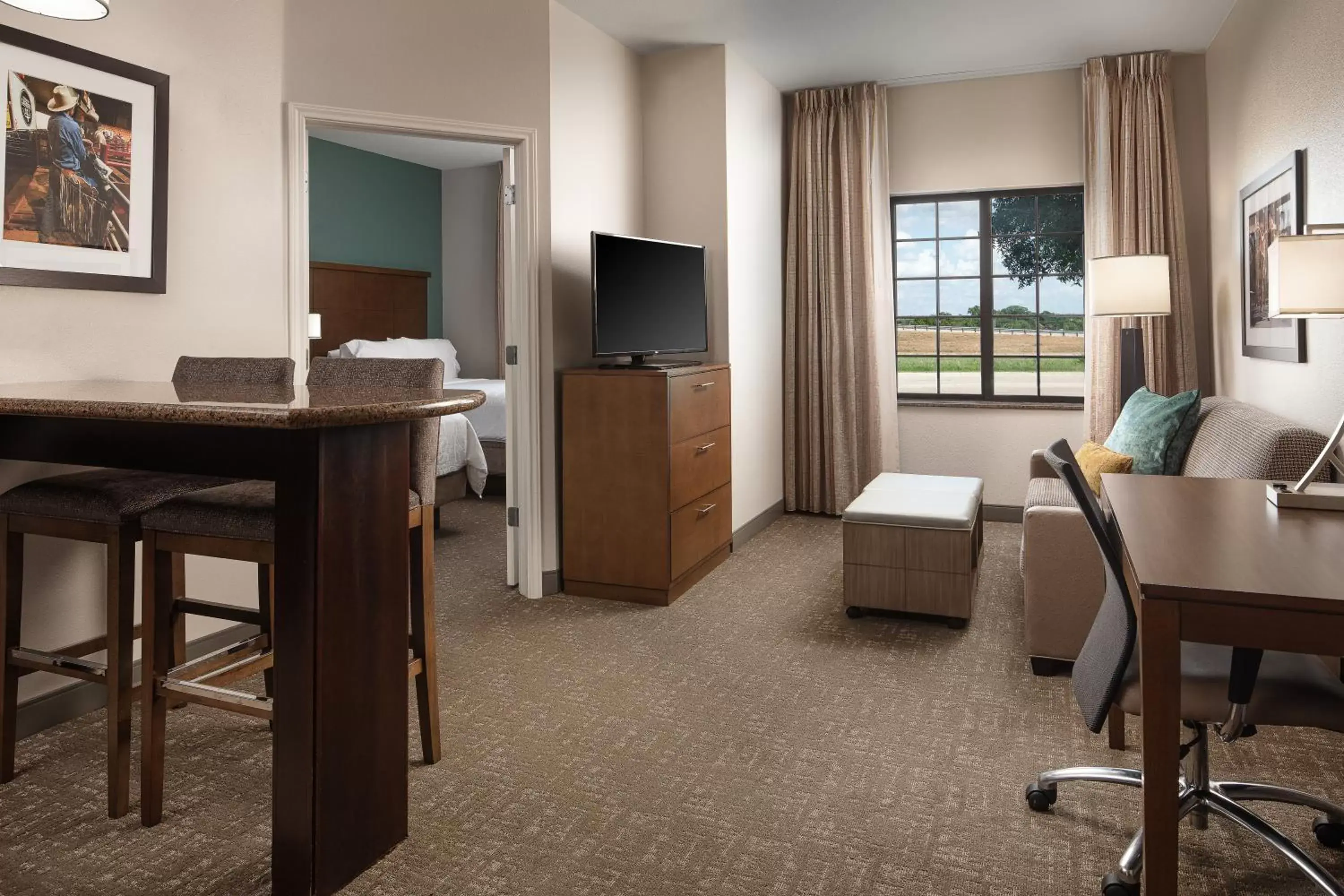 Photo of the whole room, TV/Entertainment Center in Staybridge Suites West Fort Worth, an IHG Hotel