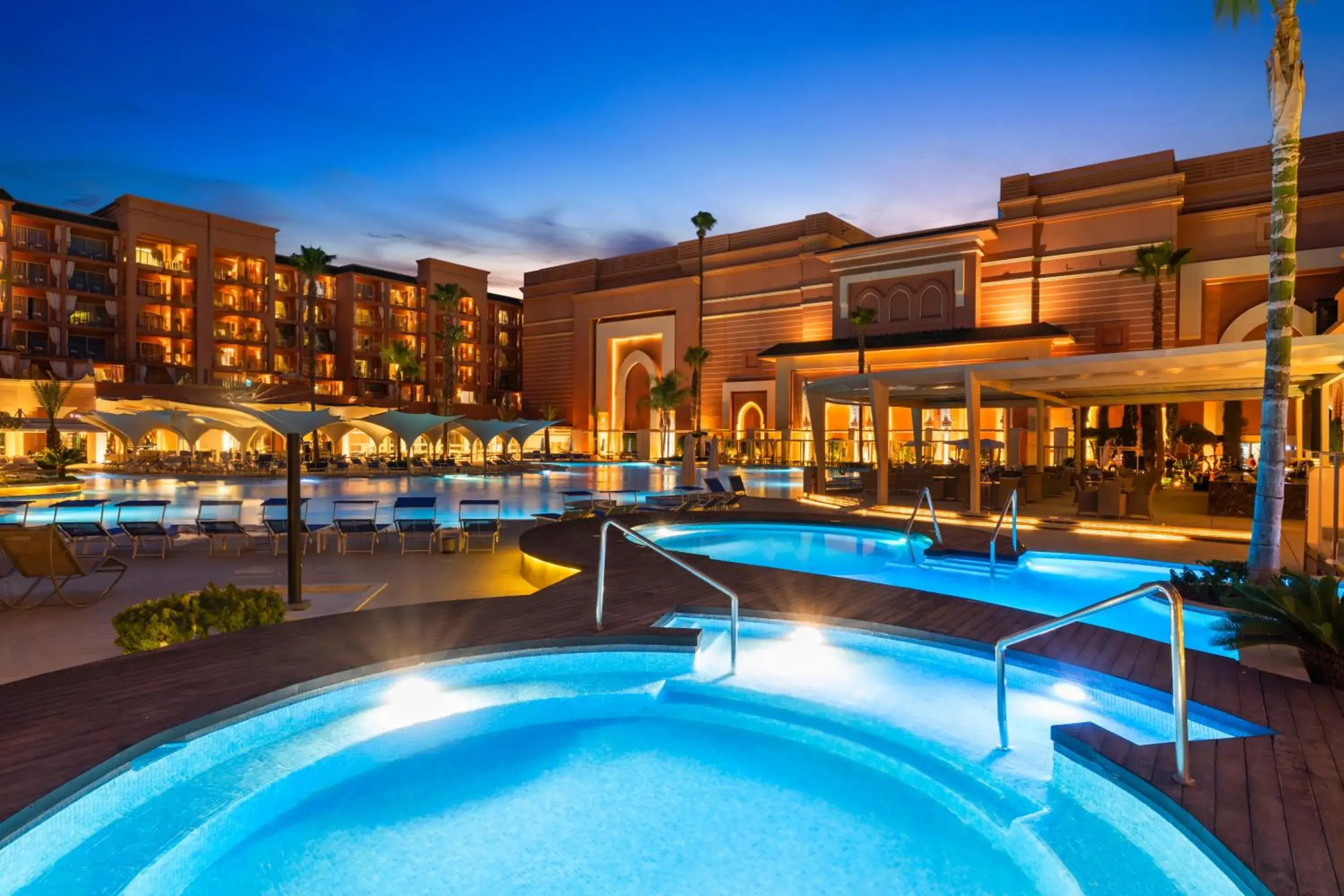 Night, Swimming Pool in Savoy Le Grand Hotel Marrakech