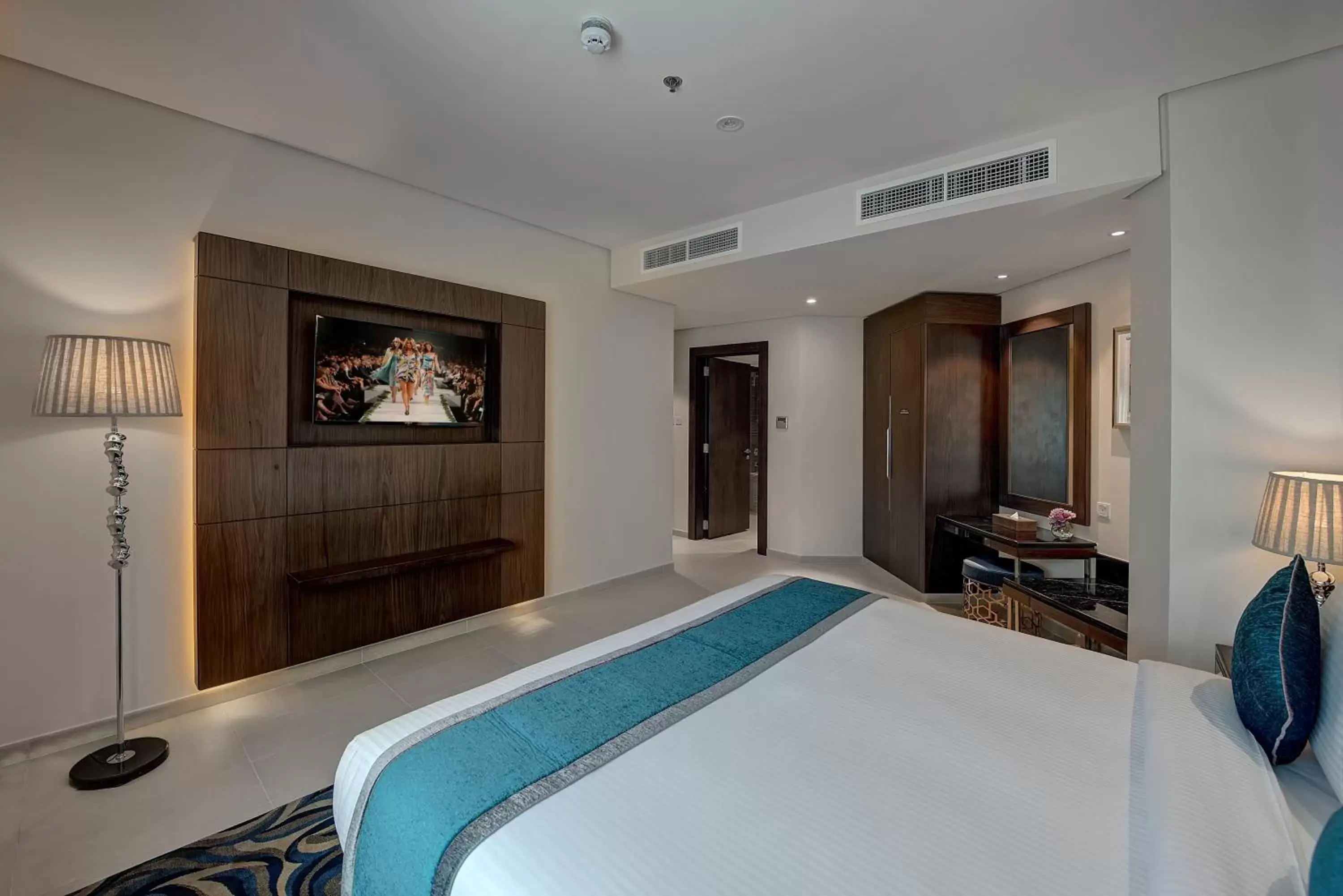 Bedroom, Bed in Omega Hotel Dubai