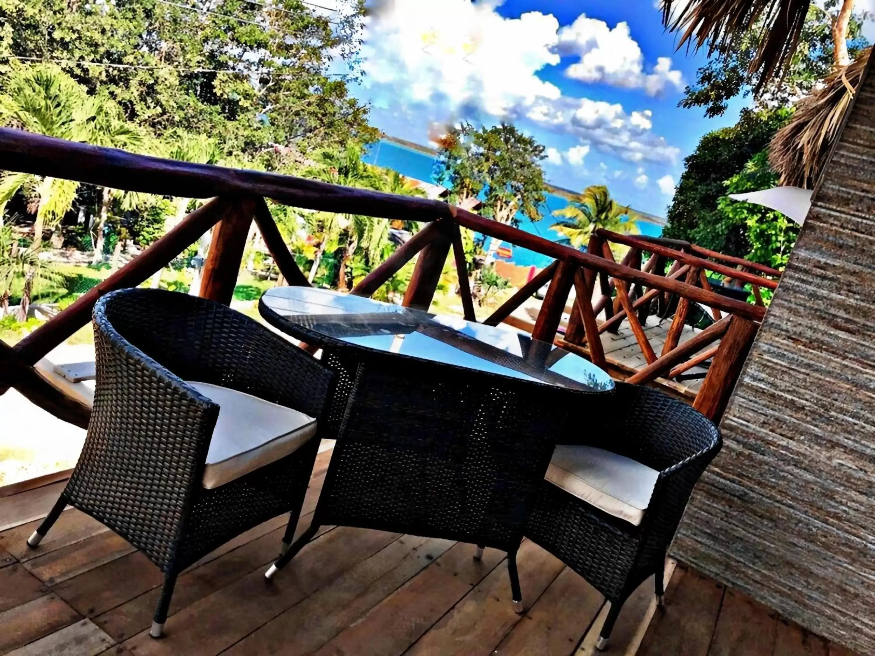 Balcony/Terrace in Hotel Pancho Villas Bacalar Vista a Laguna