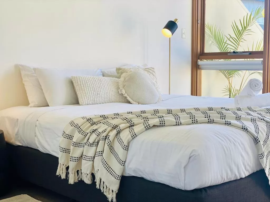 Bedroom, Bed in Byron Butter Factory Apartments