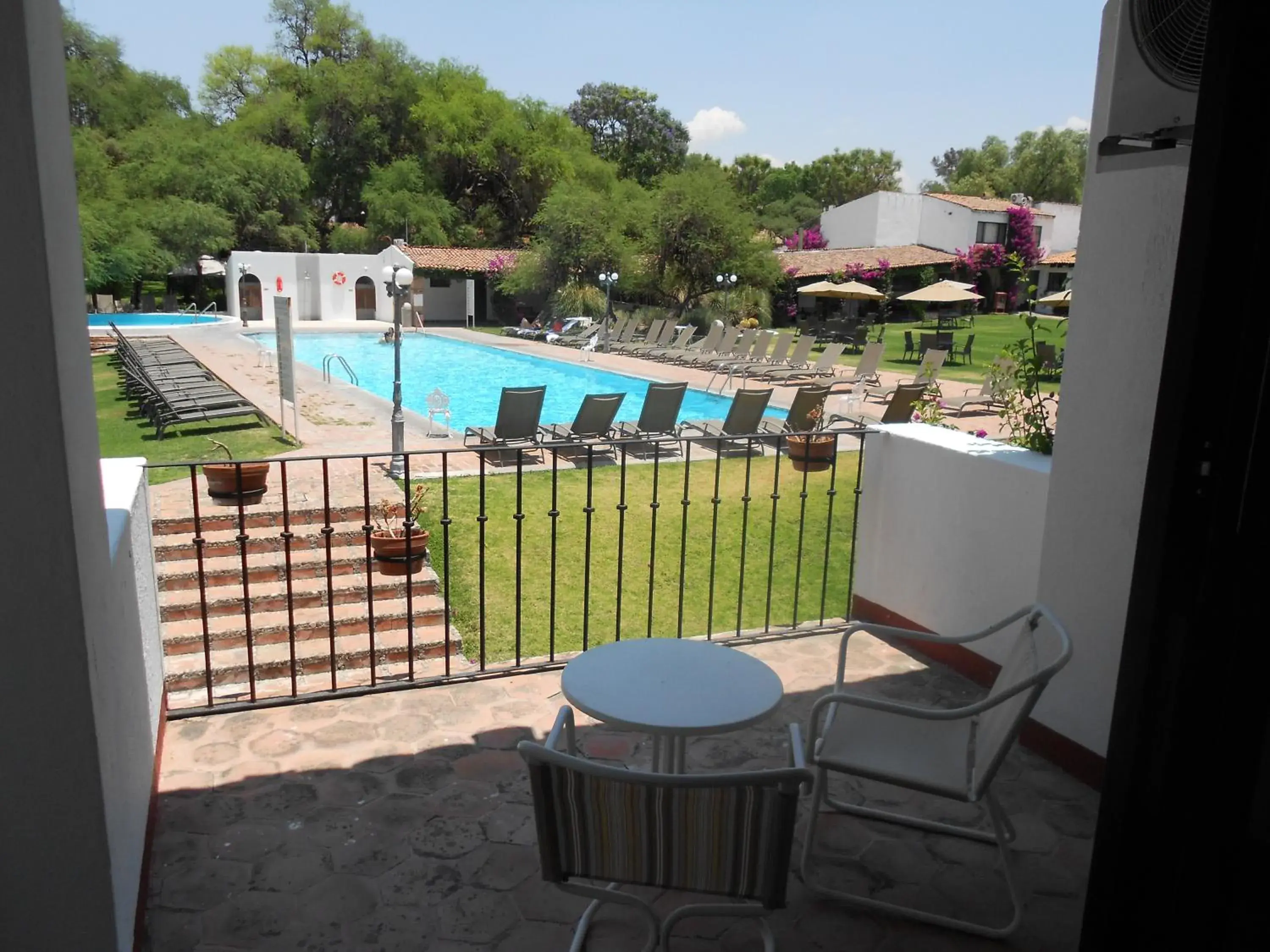 Balcony/Terrace, Pool View in Hotel Hacienda Taboada (Aguas Termales)