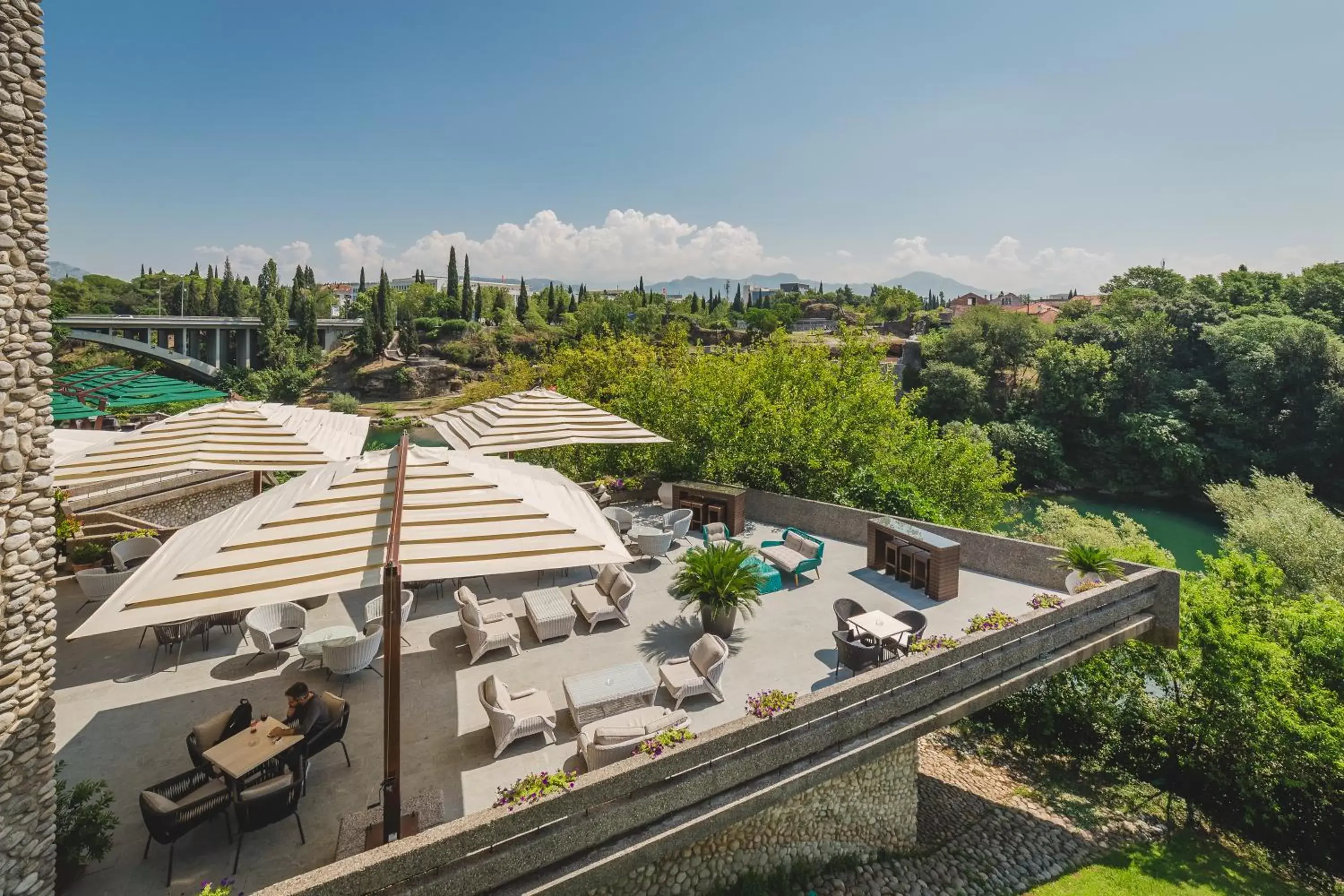 Balcony/Terrace, Bird's-eye View in Hotel Podgorica