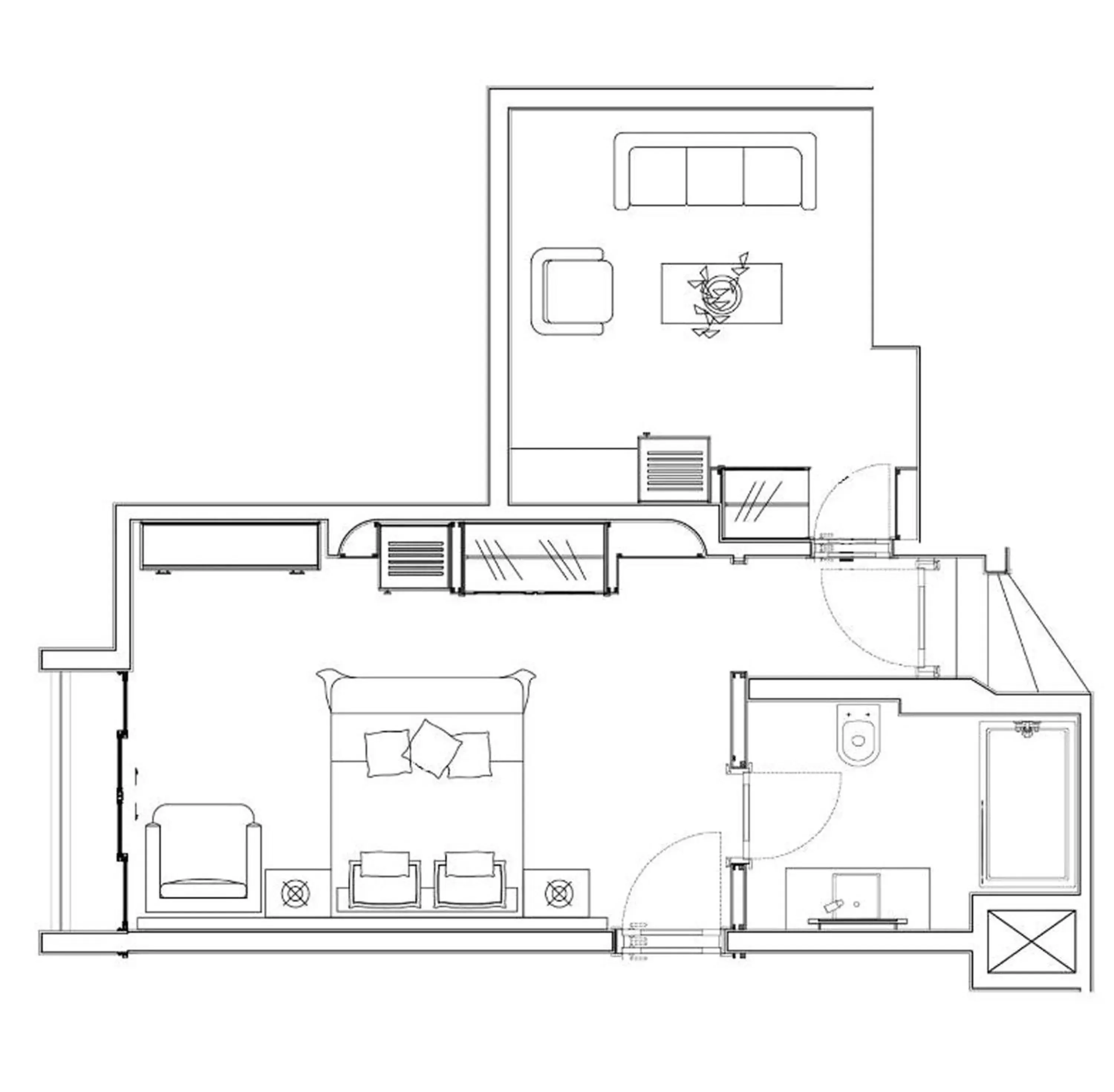 Bed, Floor Plan in Xperia Saray Beach Hotel