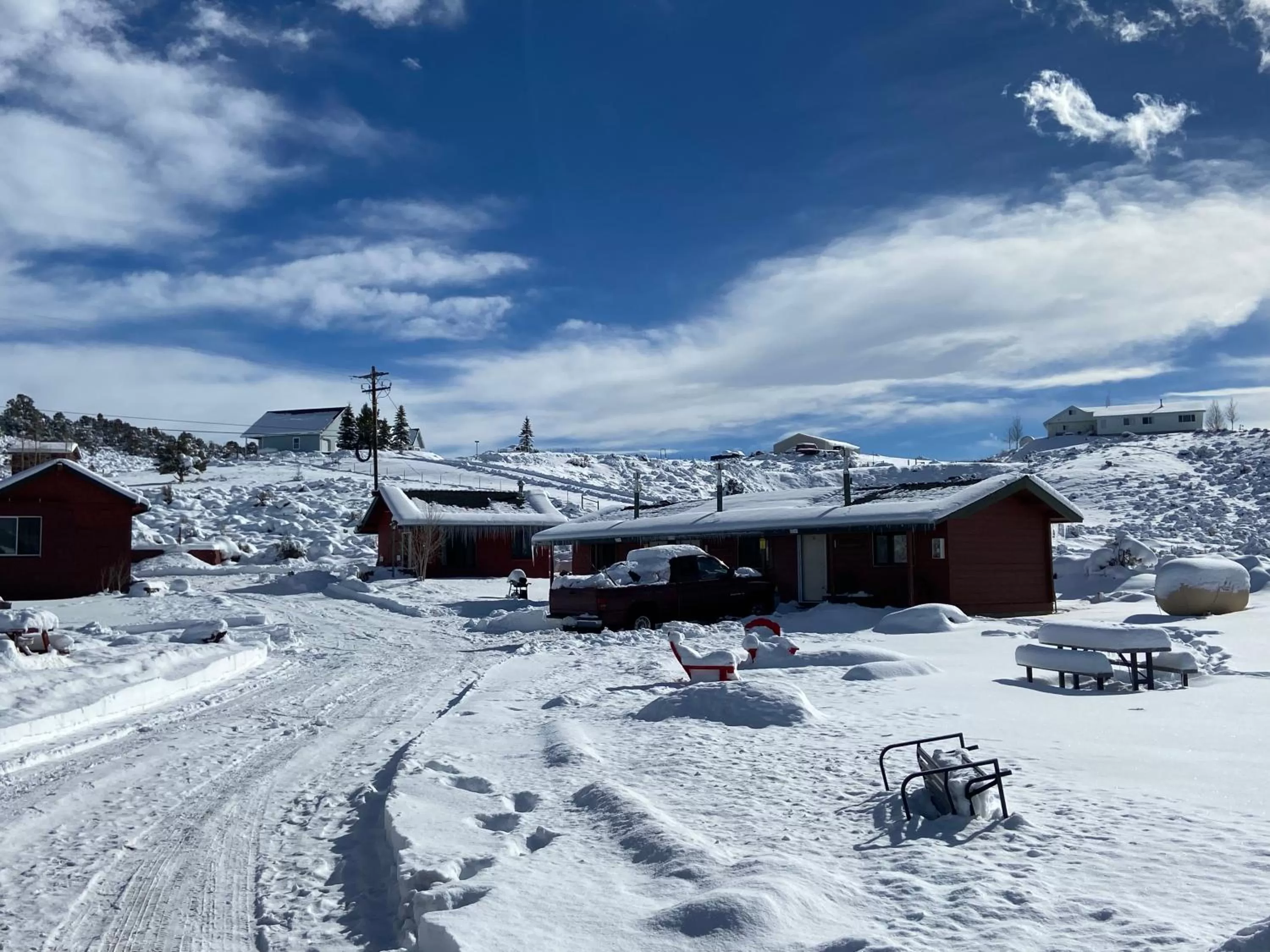 Property building, Winter in Big Meadow Lodge
