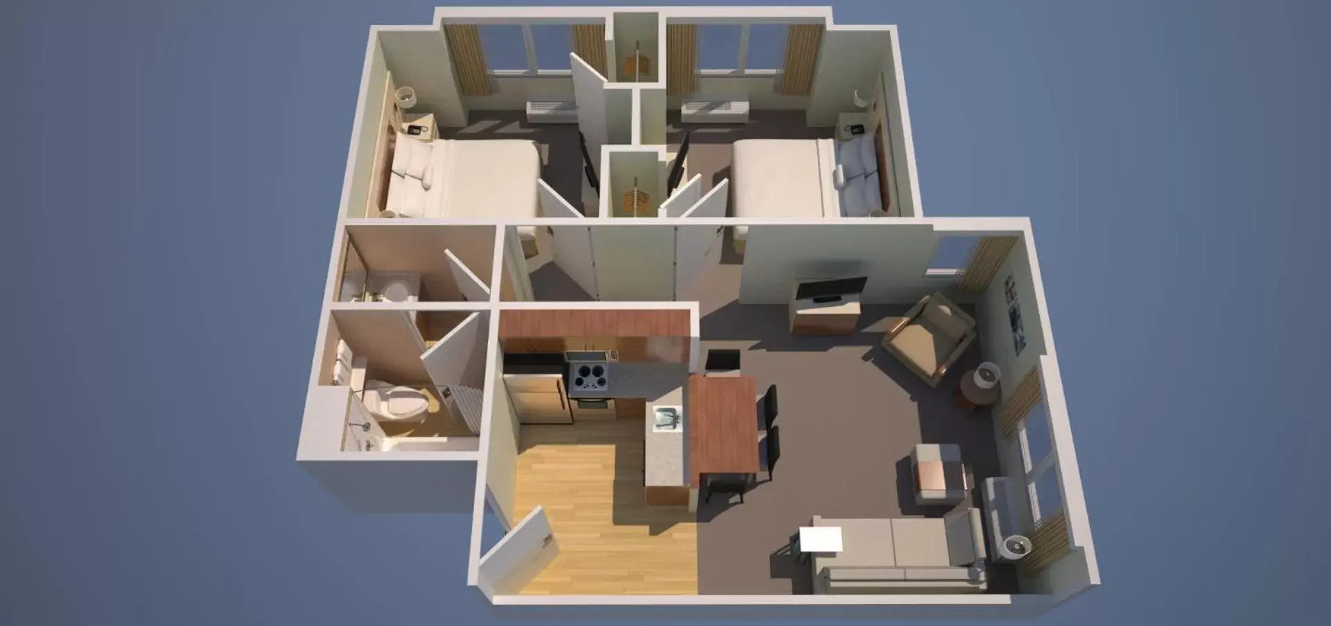 Bedroom, Floor Plan in TownePlace Suites by Marriott Swedesboro Logan Township