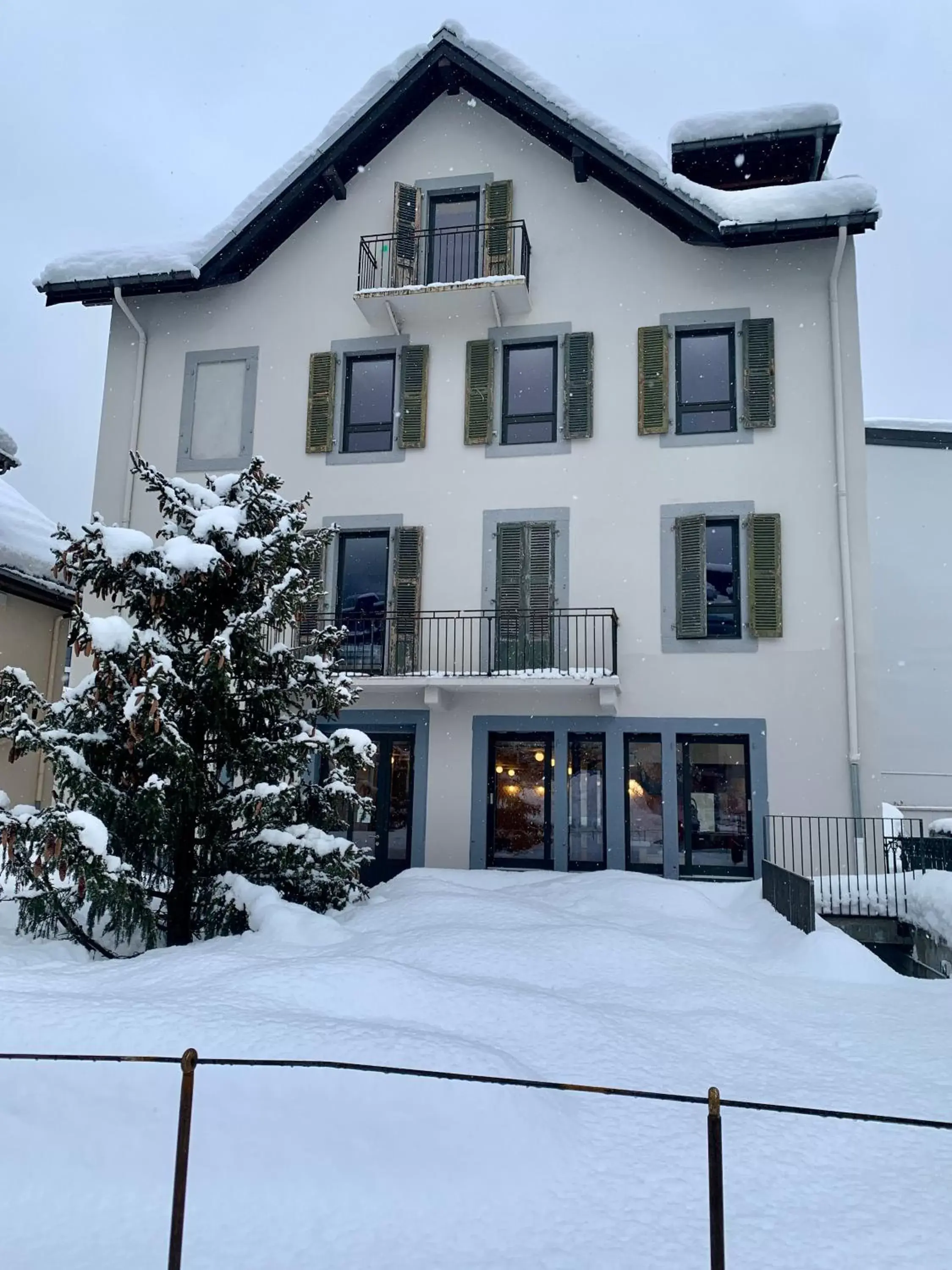 Property building, Winter in Cosmiques Hotel - Centre Chamonix