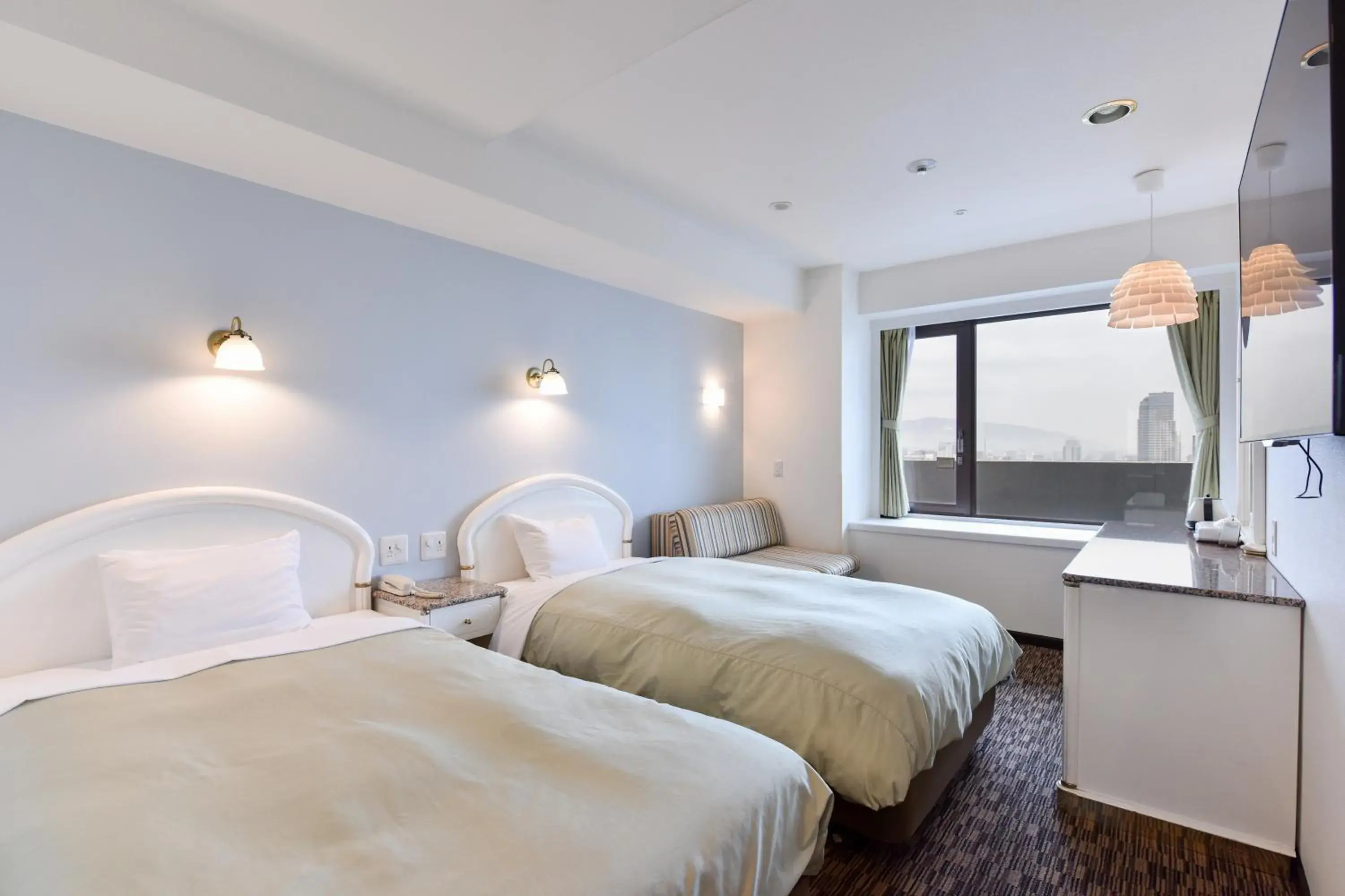 Bed in Kobe Sannomiya Union Hotel