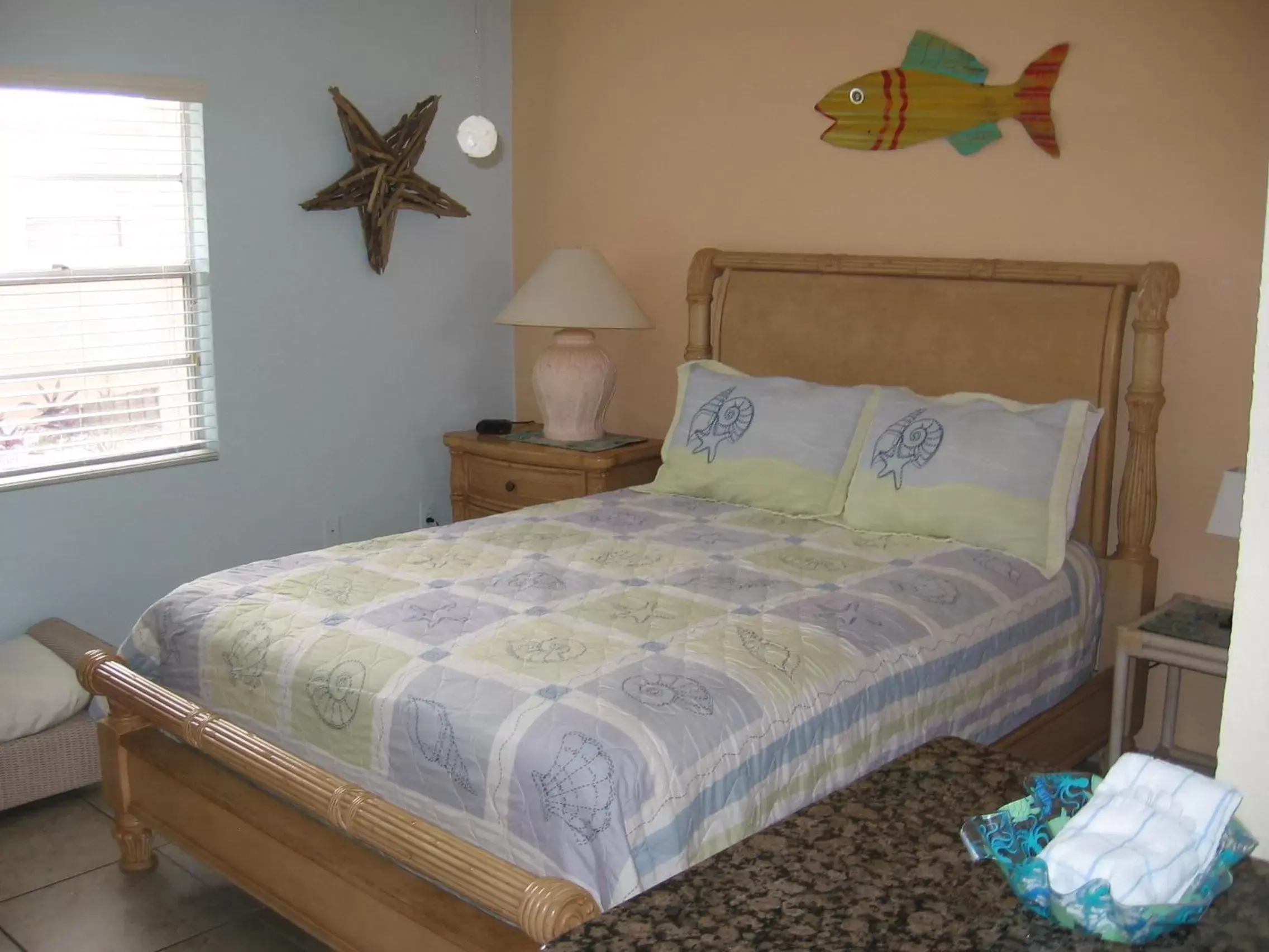 Decorative detail, Bed in A Beach Retreat on Casey Key