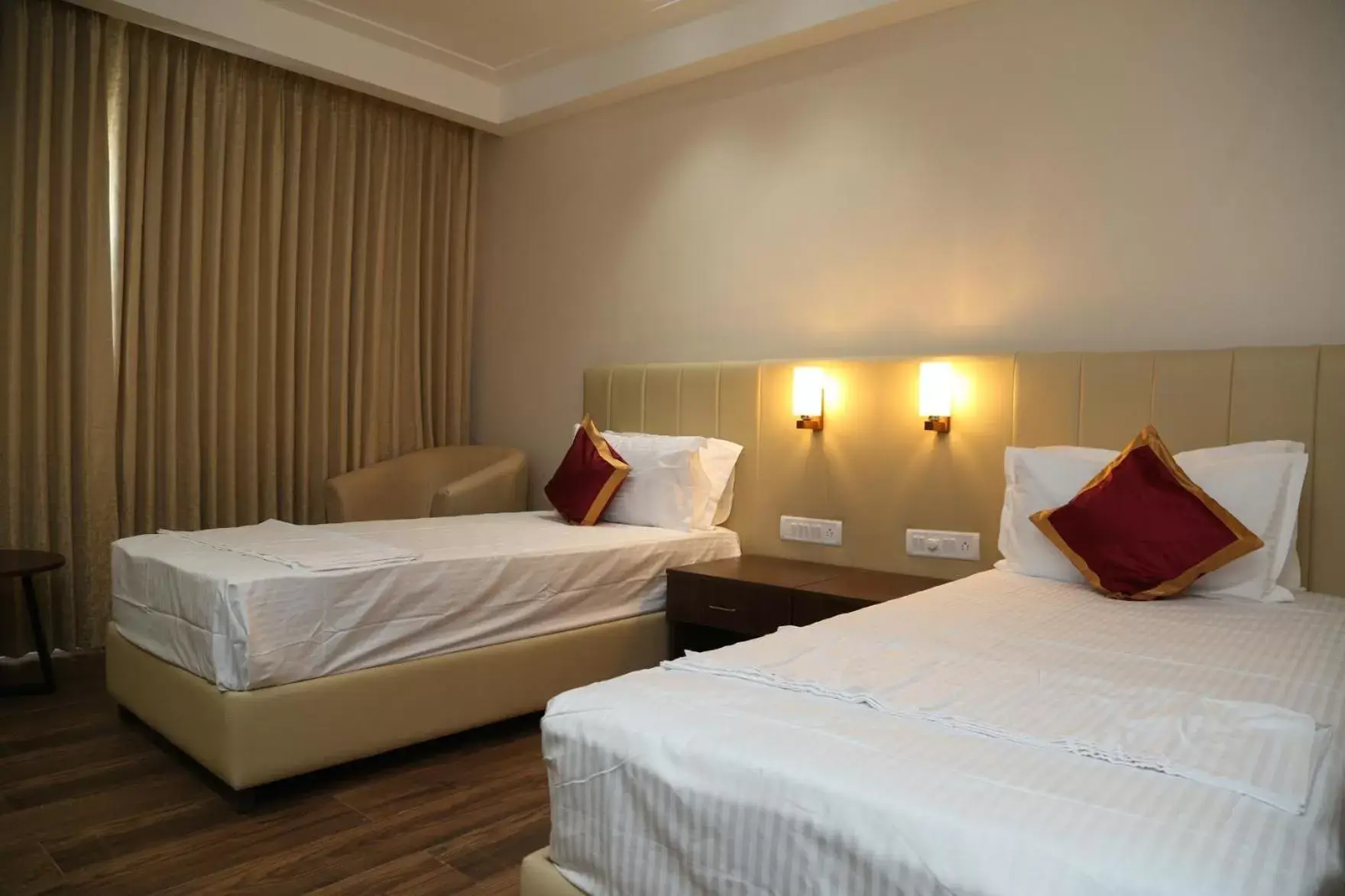 Bed in Hotel Skanda Palace Bed in Hotel Skanda Palace