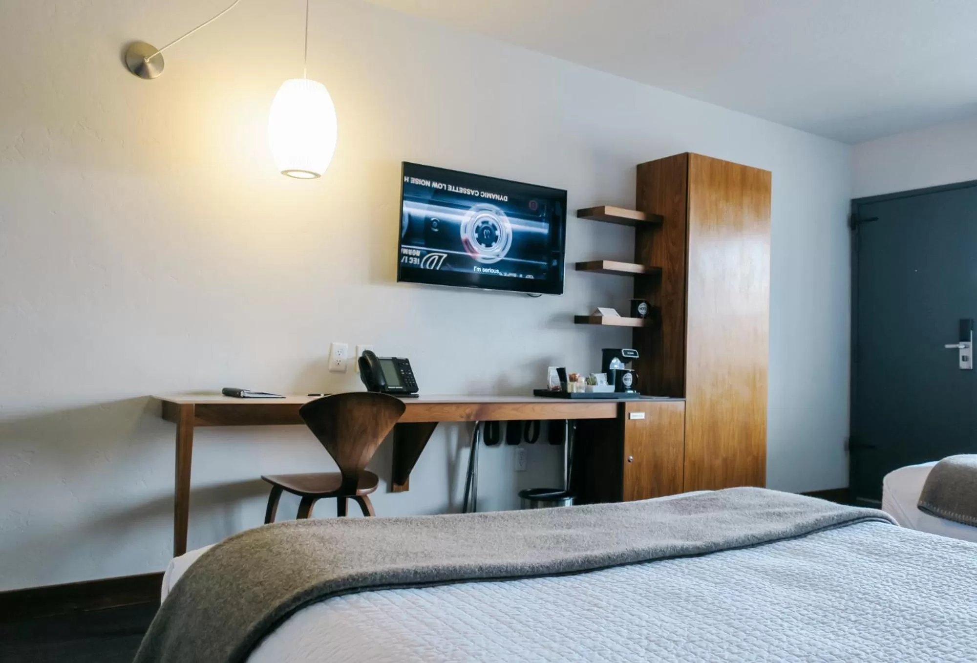 TV and multimedia, Bed in Modern Hotel