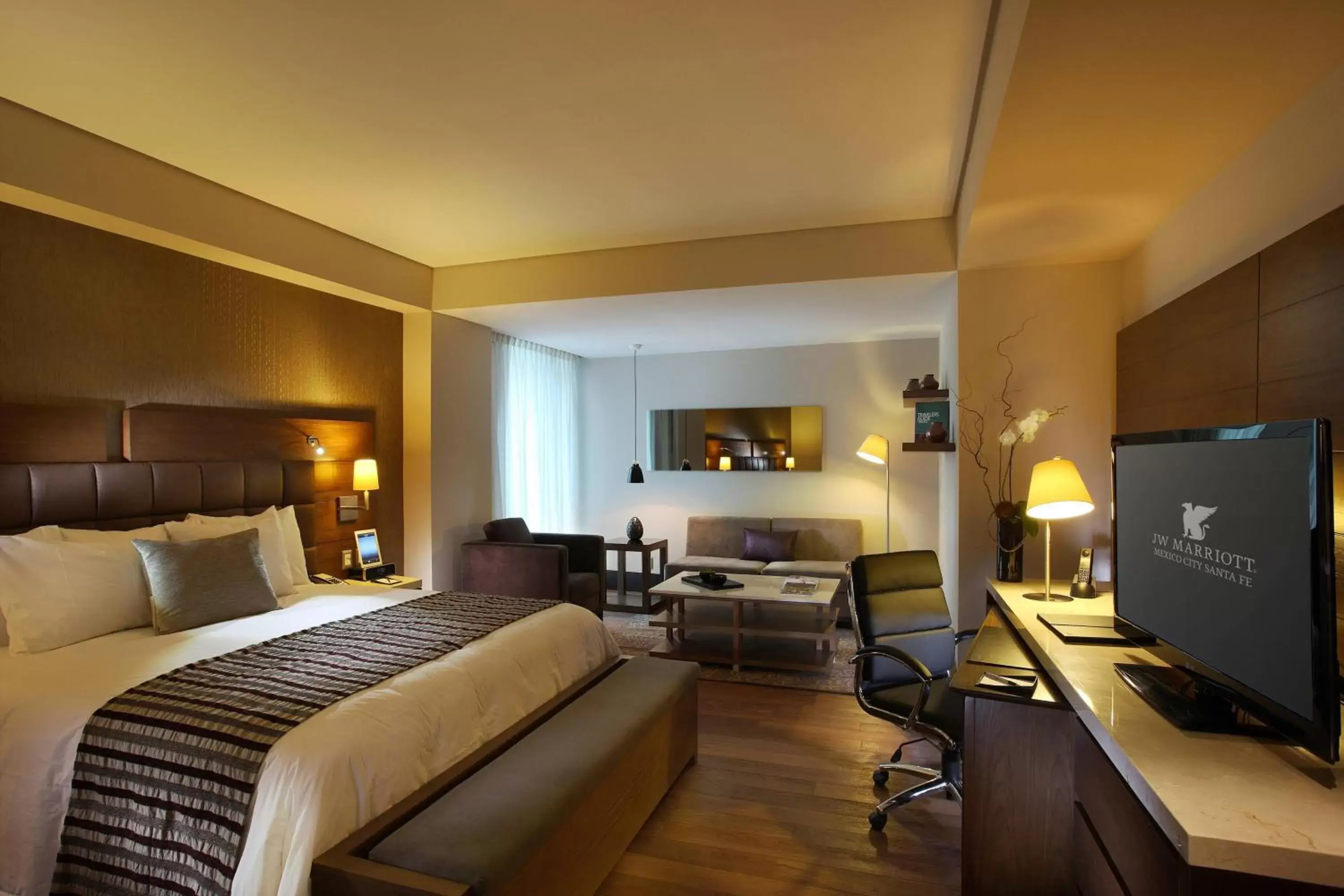 Bedroom, TV/Entertainment Center in JW Marriott Hotel Mexico City Santa Fe