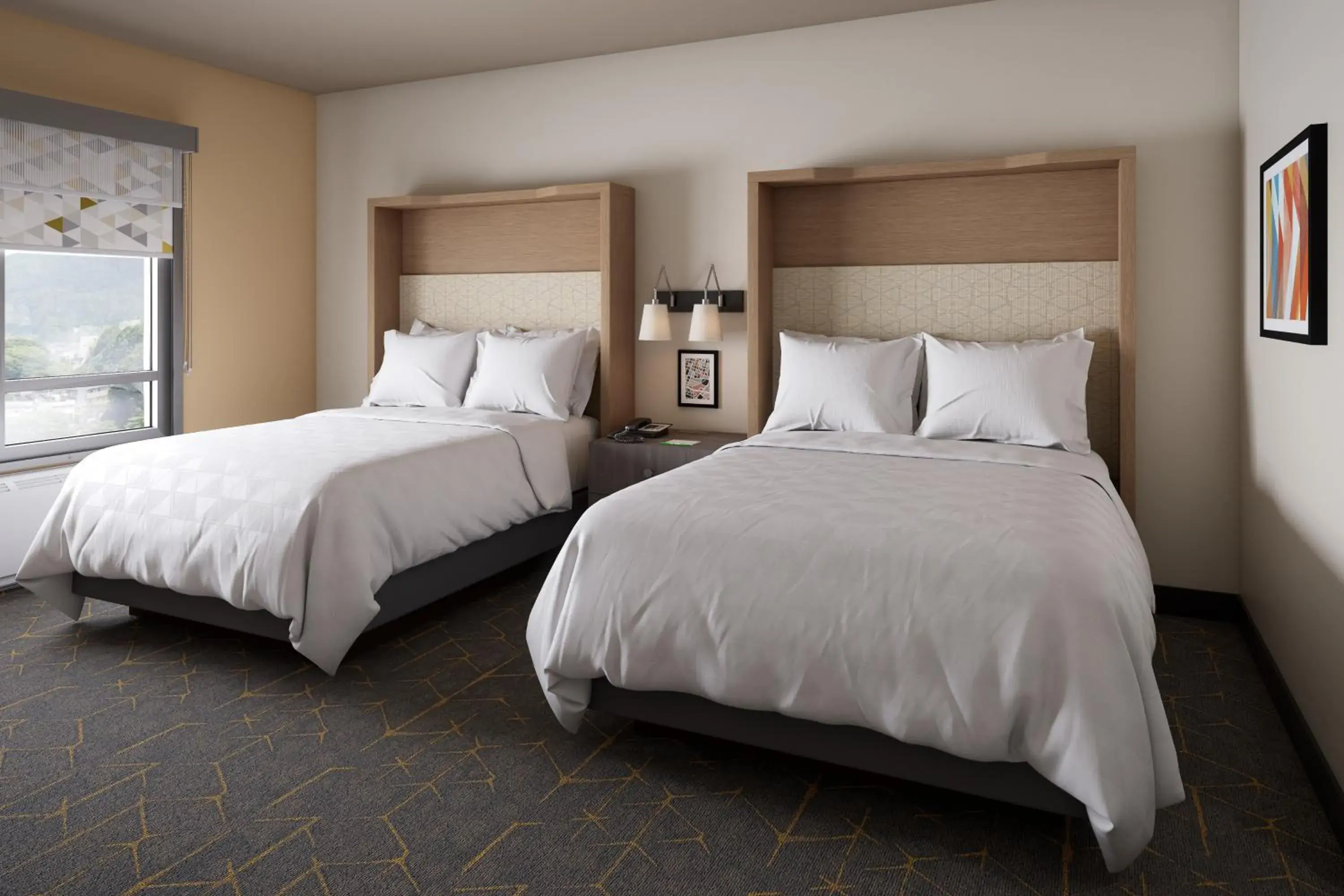 Queen Room with Two Queen Beds and Communications Mobility Accessible Roll-In Shower in Holiday Inn - Piscataway - Somerset by IHG Queen Room with Two Queen Beds and Communications Mobility Accessible Roll-In Shower in Holiday Inn - Piscataway - Somerset by IHG