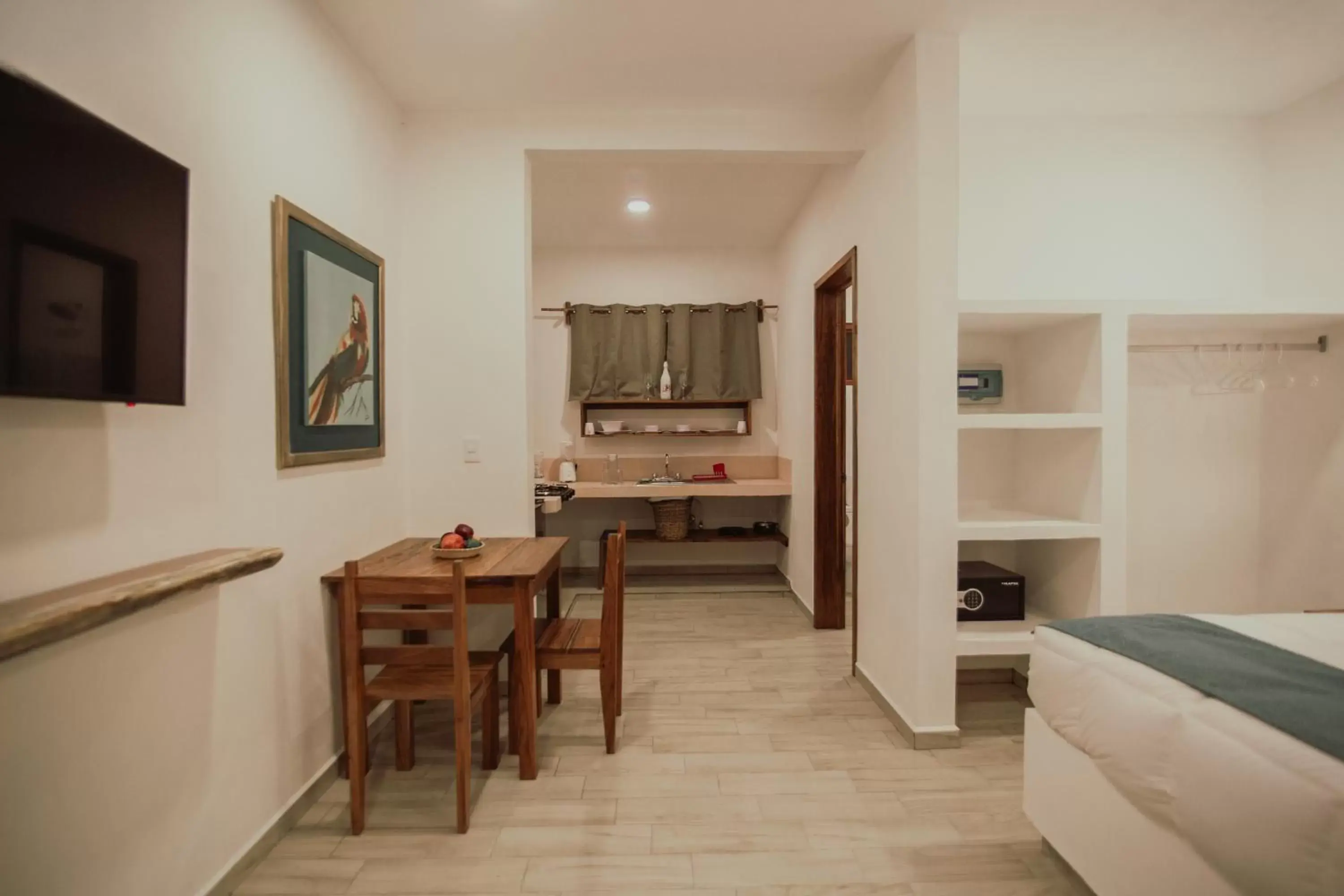 Bed, Kitchen/Kitchenette in Aldea San Lam - Oasis Of Tulum