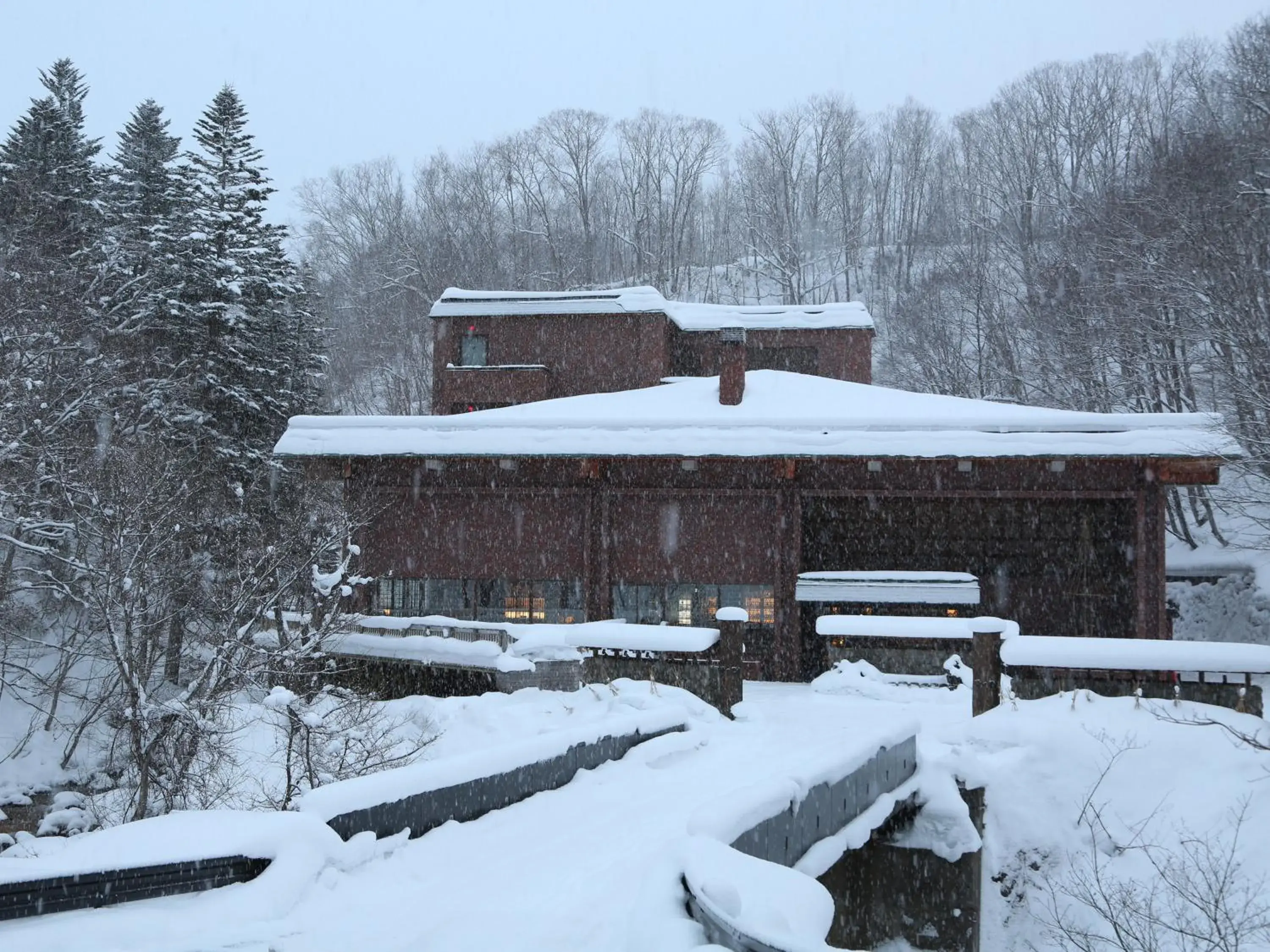 Property building, Winter in Niseko Konbu Onsen Tsuruga Besso Moku No Sho