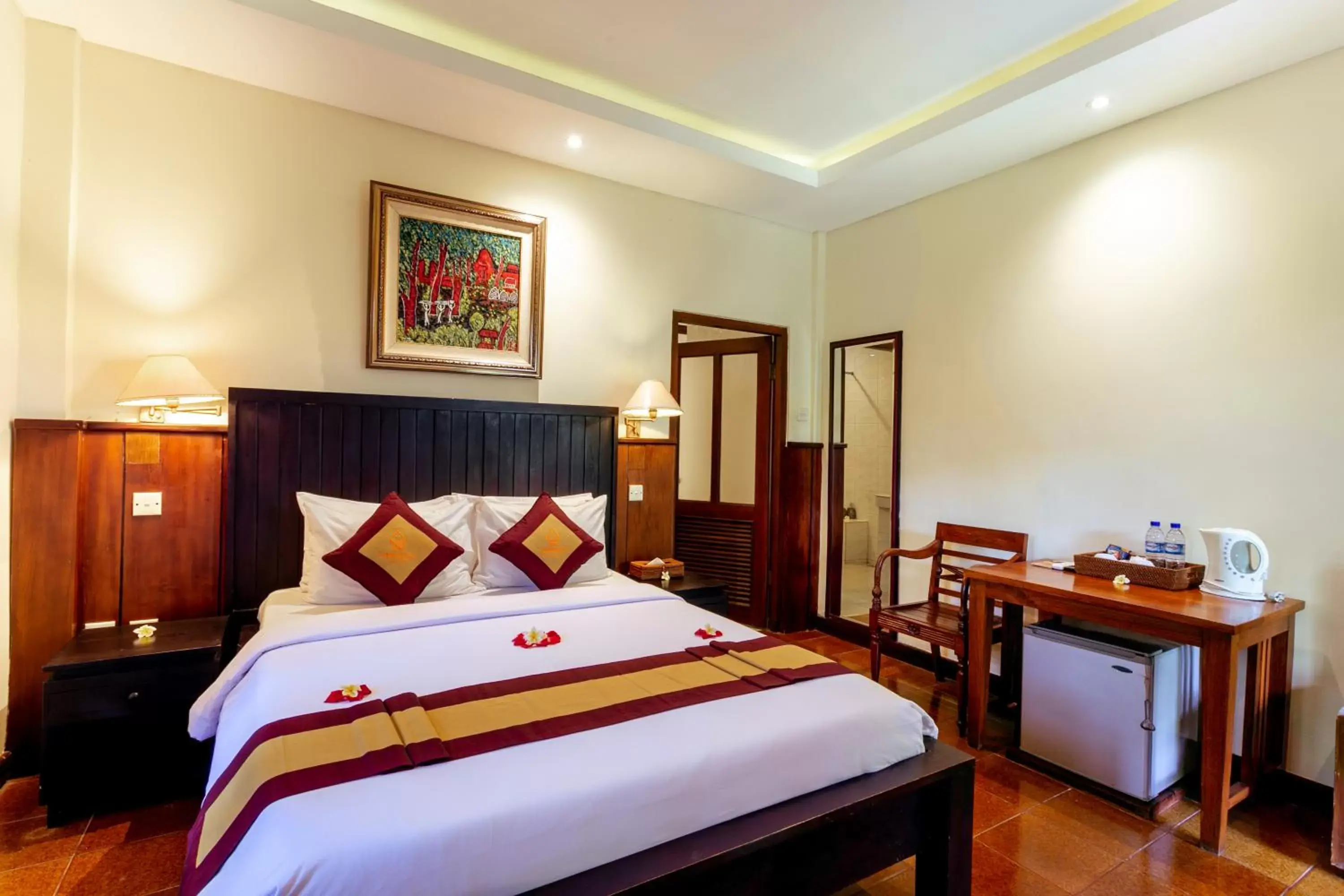 Bed in Lumbung Sari Ubud Hotel - CHSE Certified Bed in Lumbung Sari Ubud Hotel - CHSE Certified