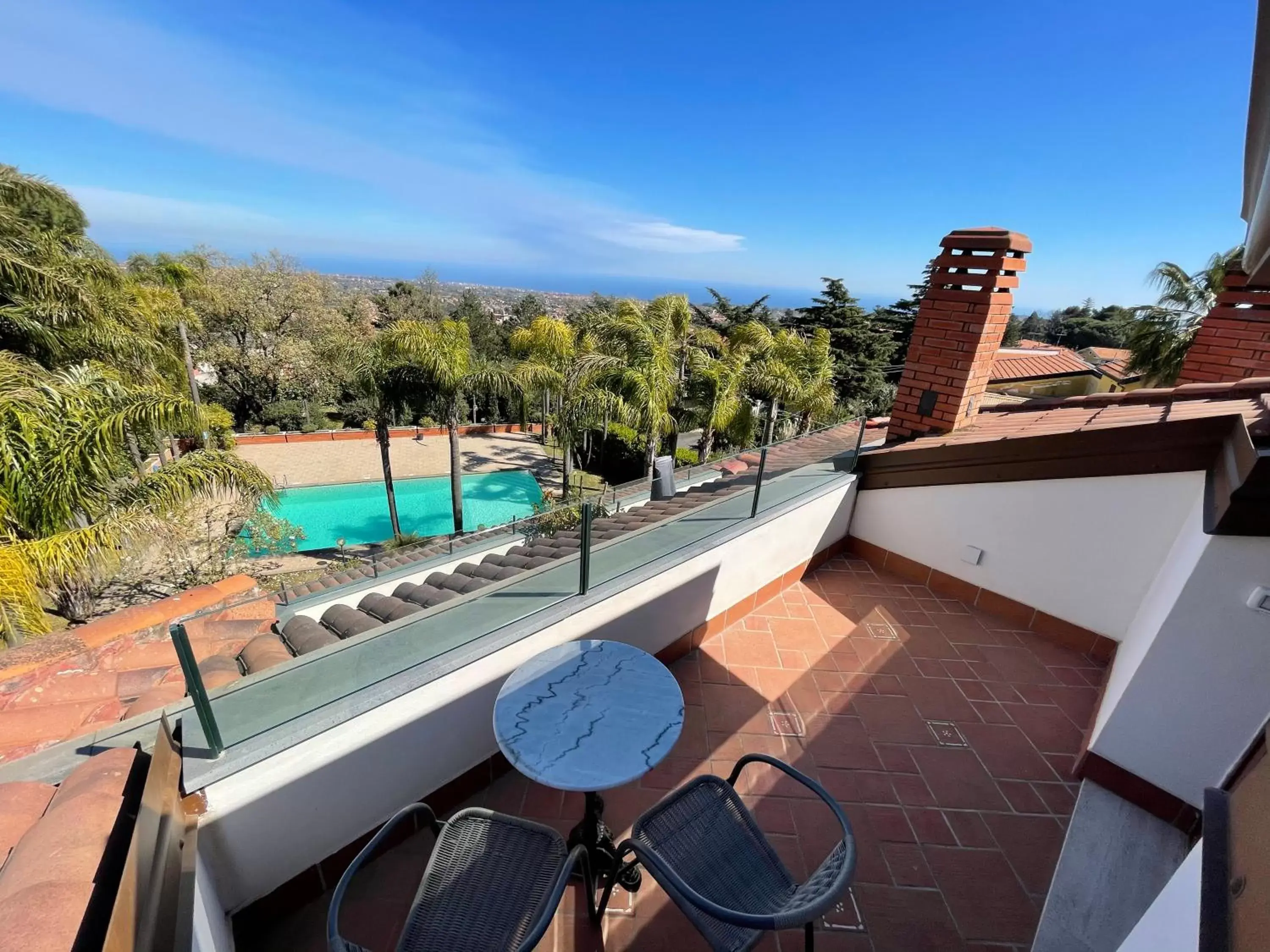 Balcony/Terrace, Pool View in Boutique Villa Etna d'A'mare