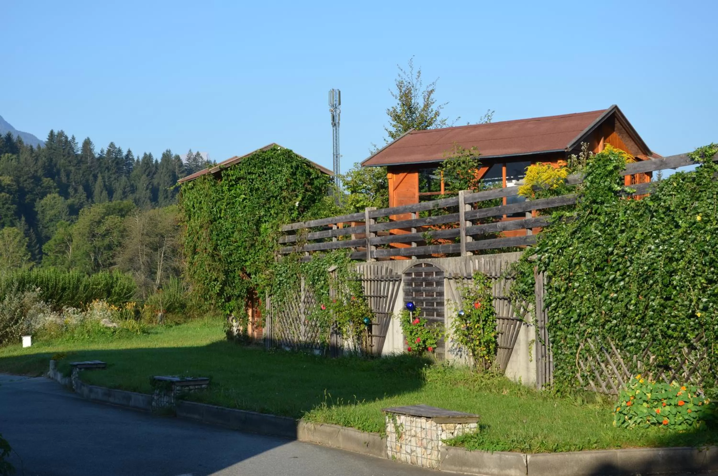 Garden view in Pension zum Schreiner
