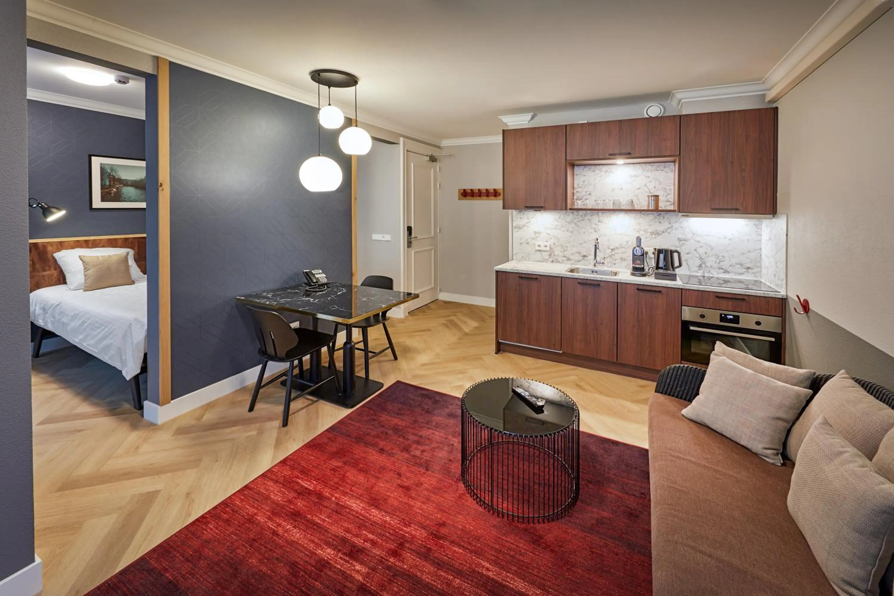 Kitchen or kitchenette, Bed in Nova Apartments Amsterdam