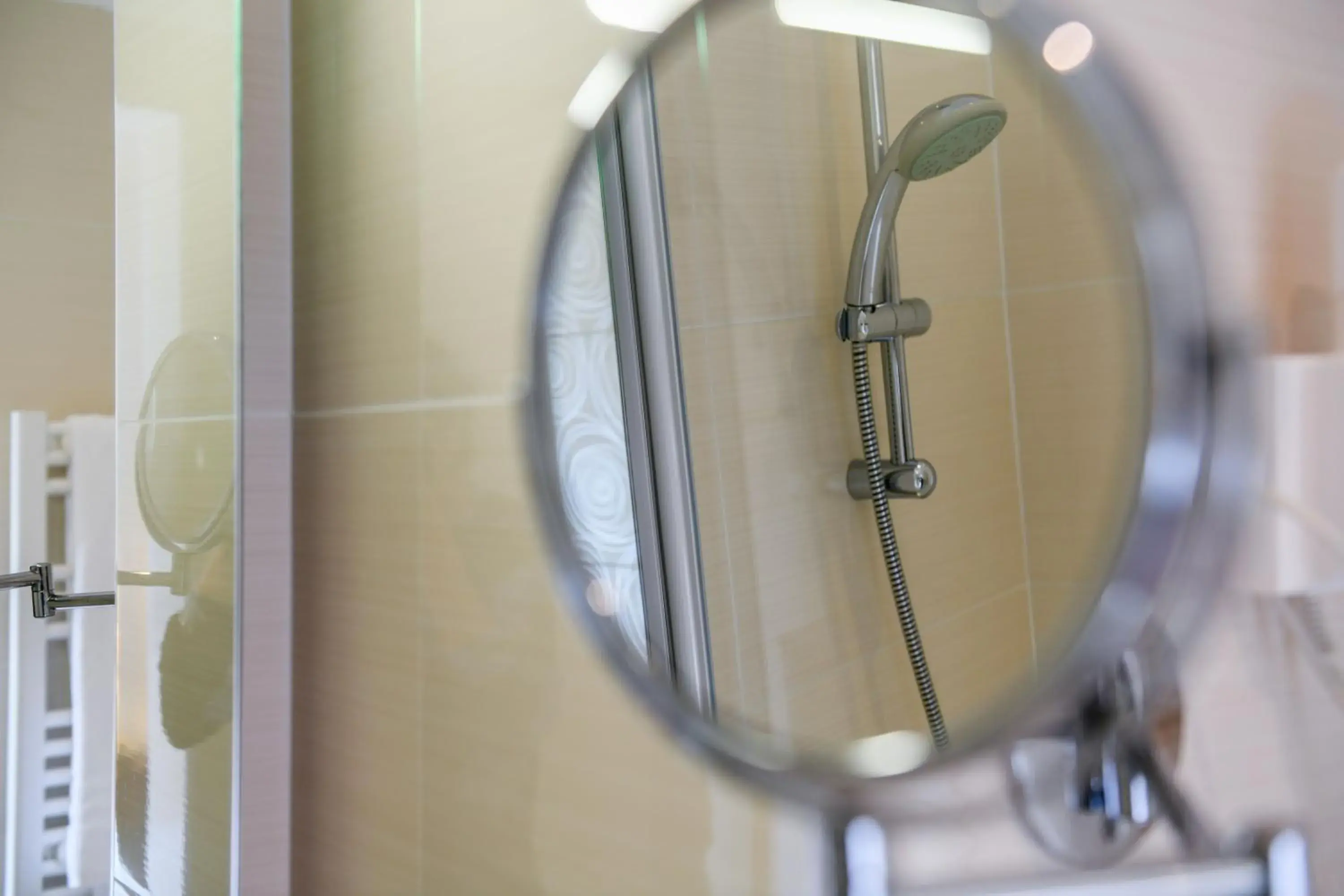 Shower, Bathroom in Hôtel Restaurant La Forestière