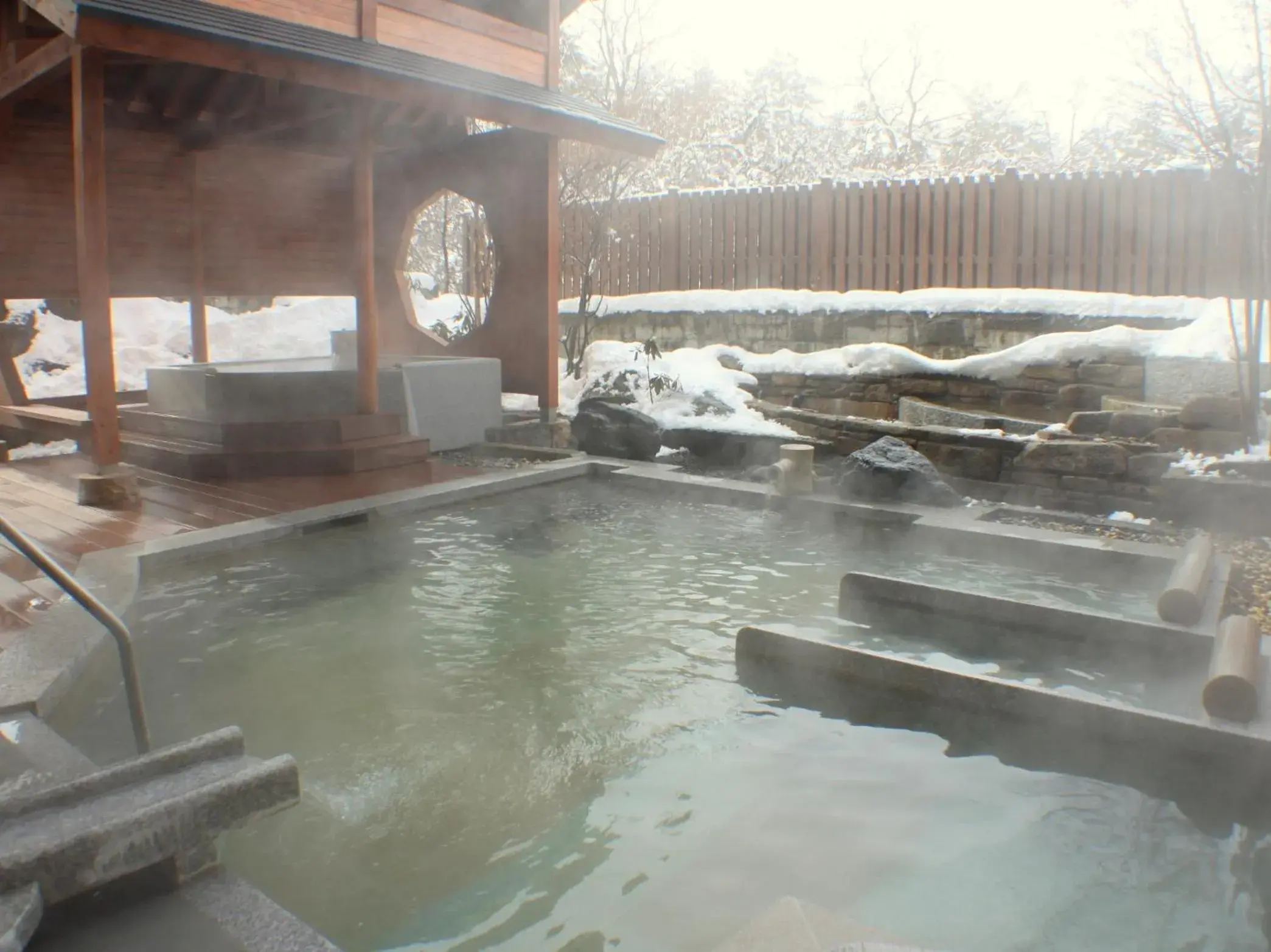 Hot Spring Bath, Swimming Pool in Kusatsu Onsen Hotel Village