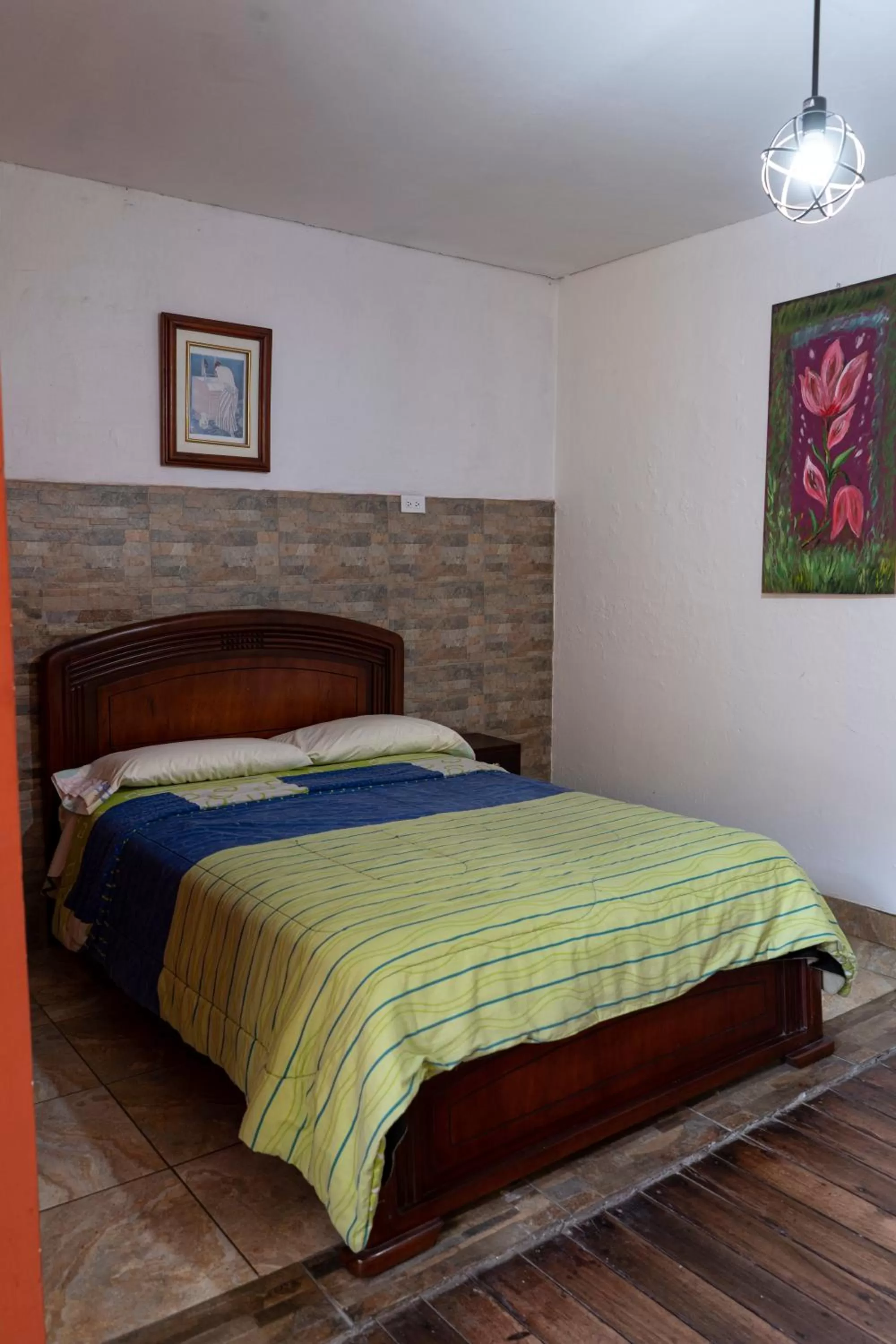 Bedroom, Bed in Blue Door Housing Historic Quito