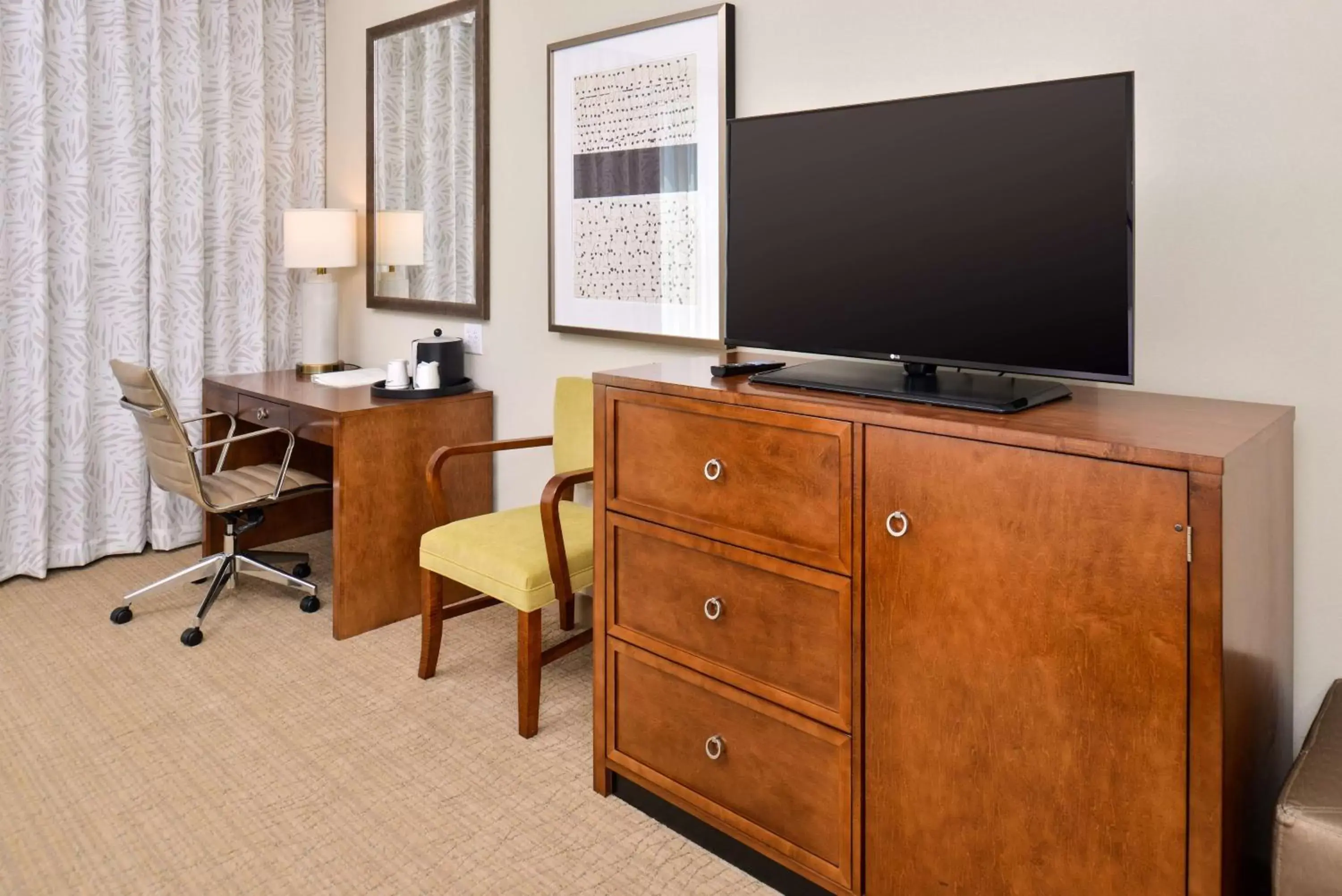 Bed, TV/Entertainment Center in Hampton Inn & Suites Orlando/Downtown South - Medical Center