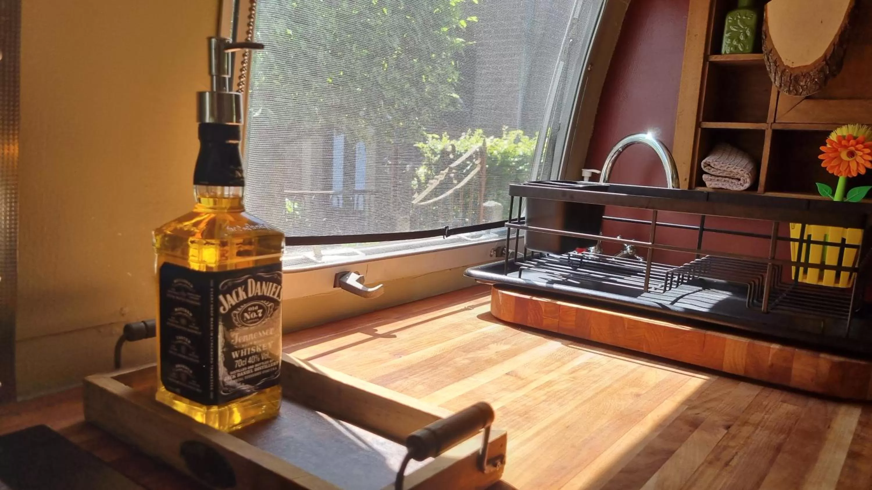 kitchen in AirstreamNB