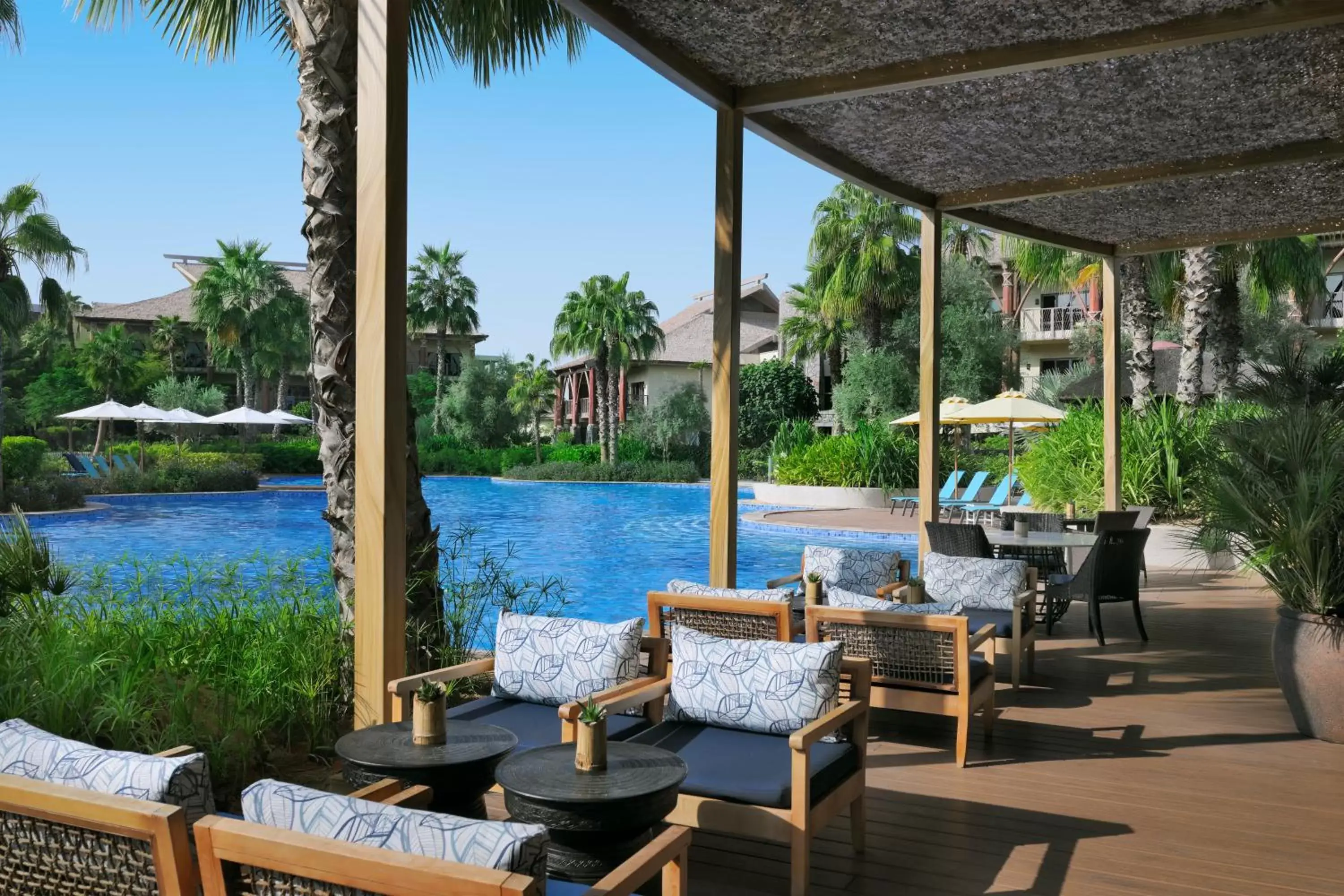 Patio, Swimming Pool in Lapita, Dubai Parks and Resorts, Autograph Collection