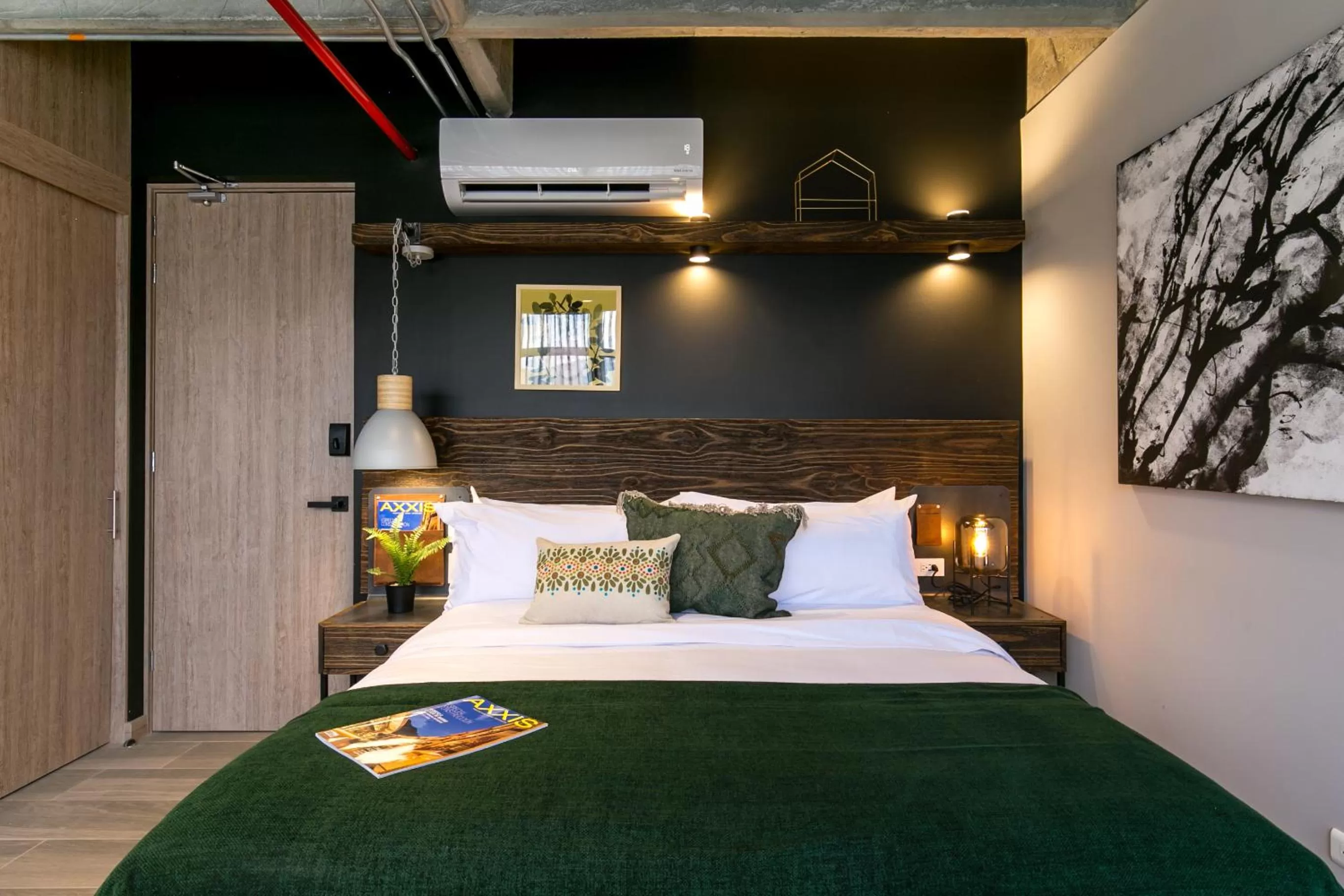 Bed in Factory Lofts Hotel