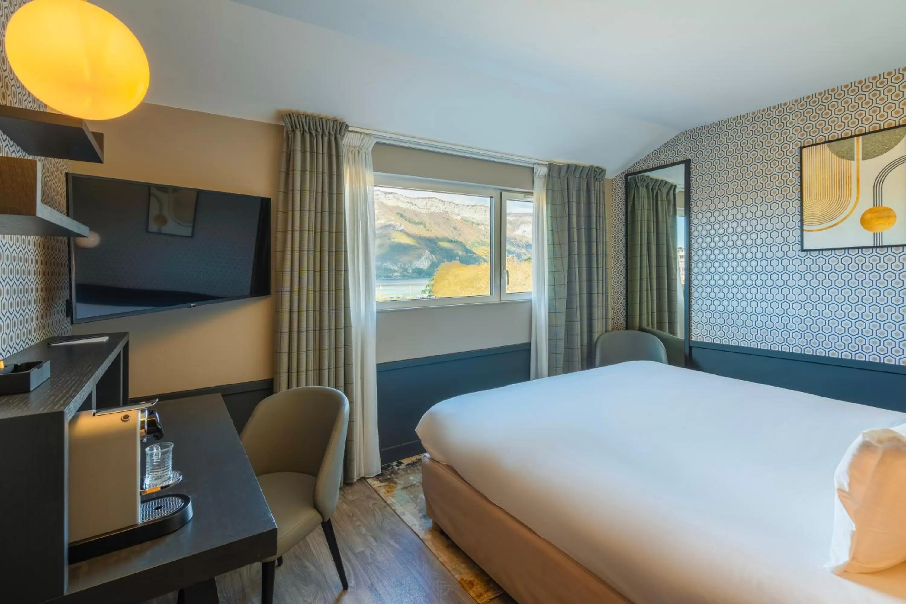 Bedroom, Bed in Le Splendid Hotel Lac D'Annecy - Handwritten Collection