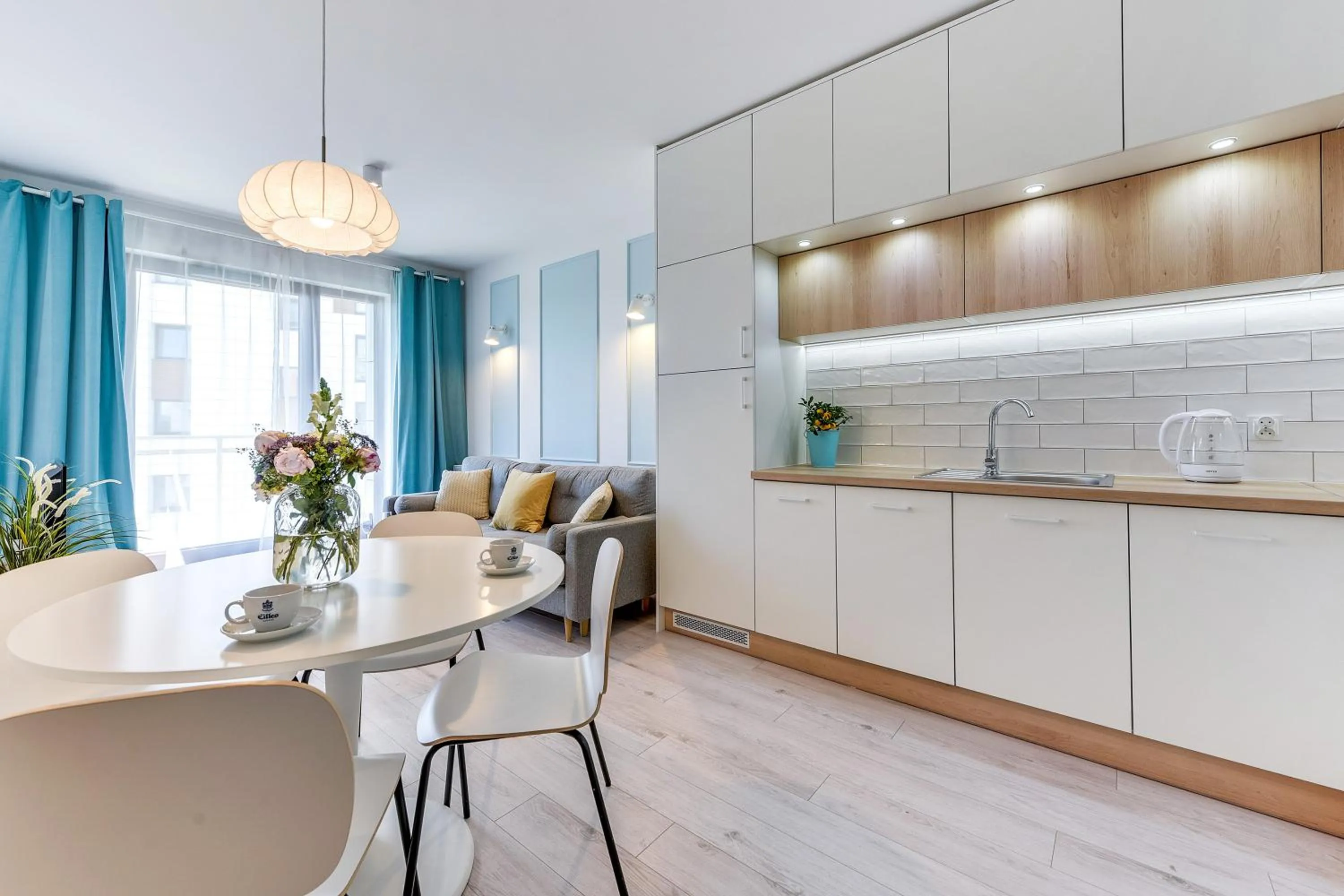 Kitchen or kitchenette in GRANO APARTMENTS Gdańsk Motława SPA & Wellness