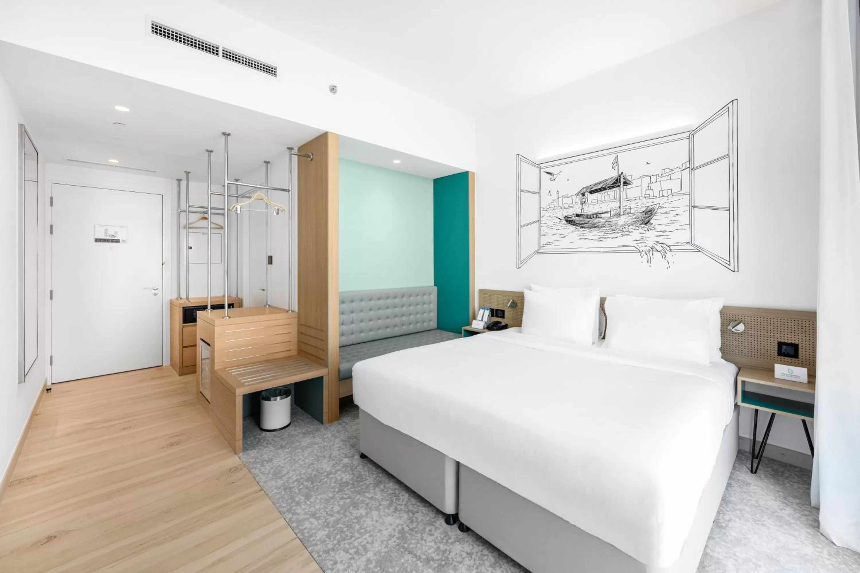 Bed in Ecos Dubai Hotel at Al Furjan