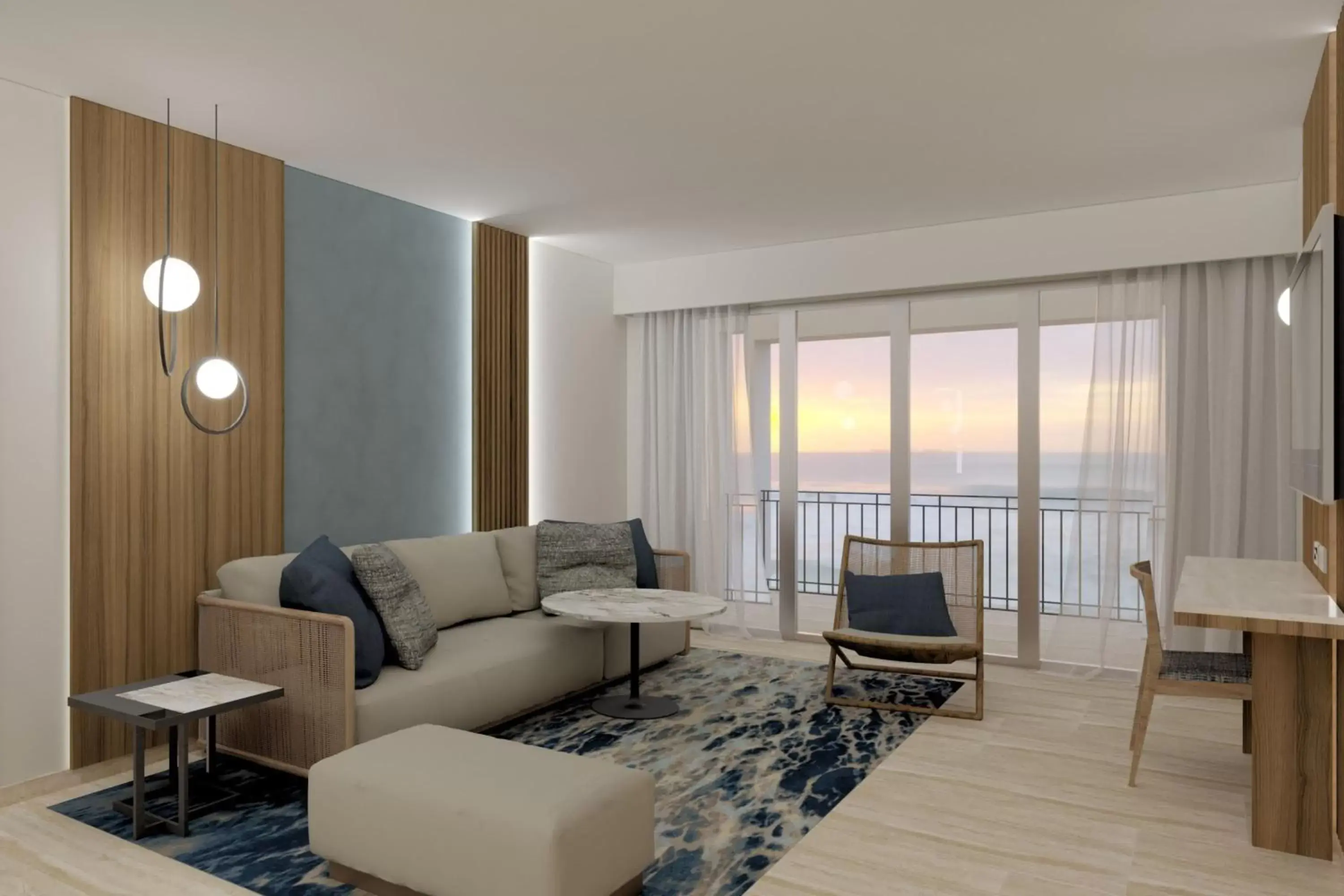 Living room, Seating Area in Marriott Cancun, An All-Inclusive Resort