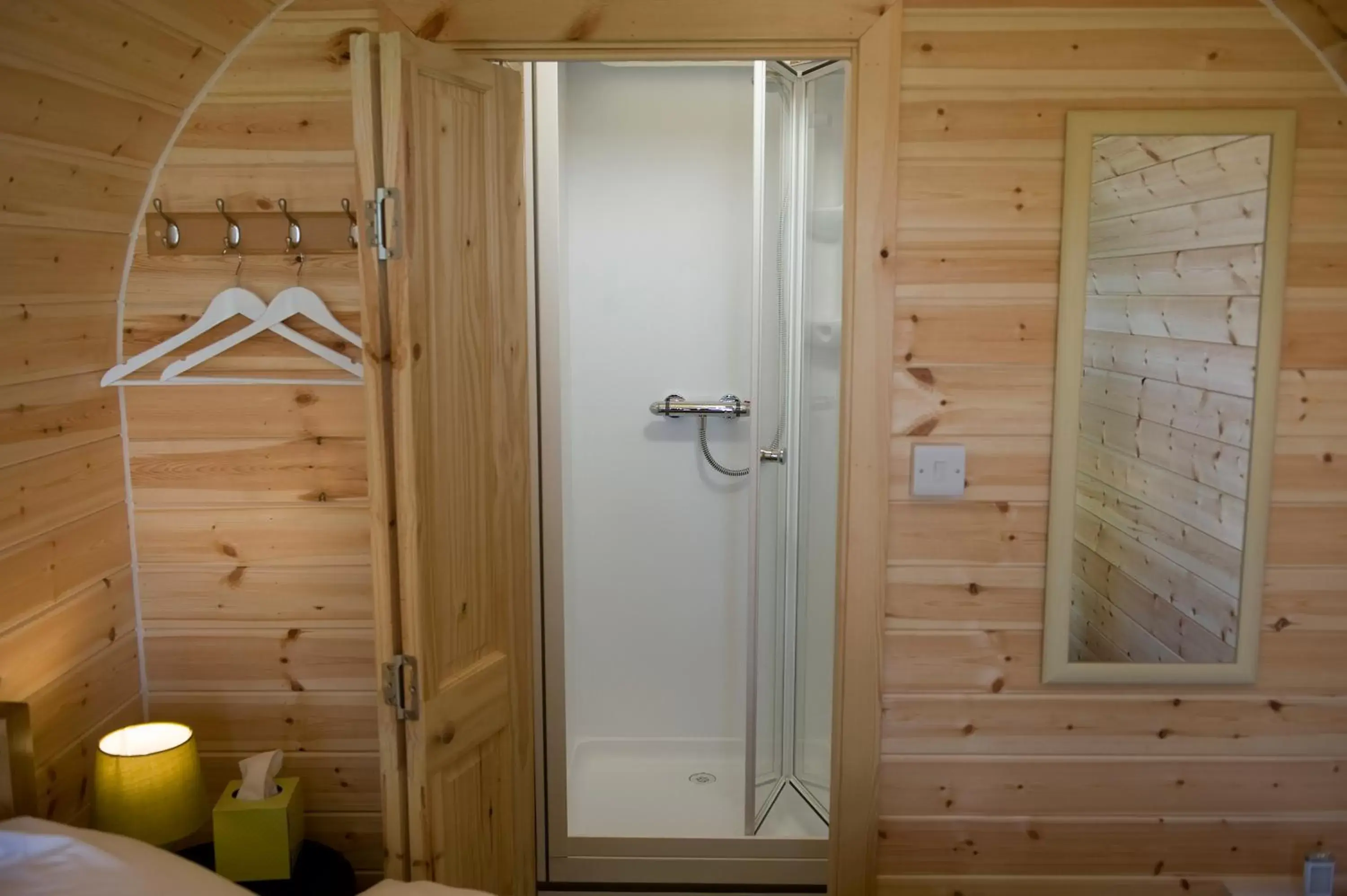 Shower, Bathroom in Sea and Mountain View Luxury Glamping Pods Heated