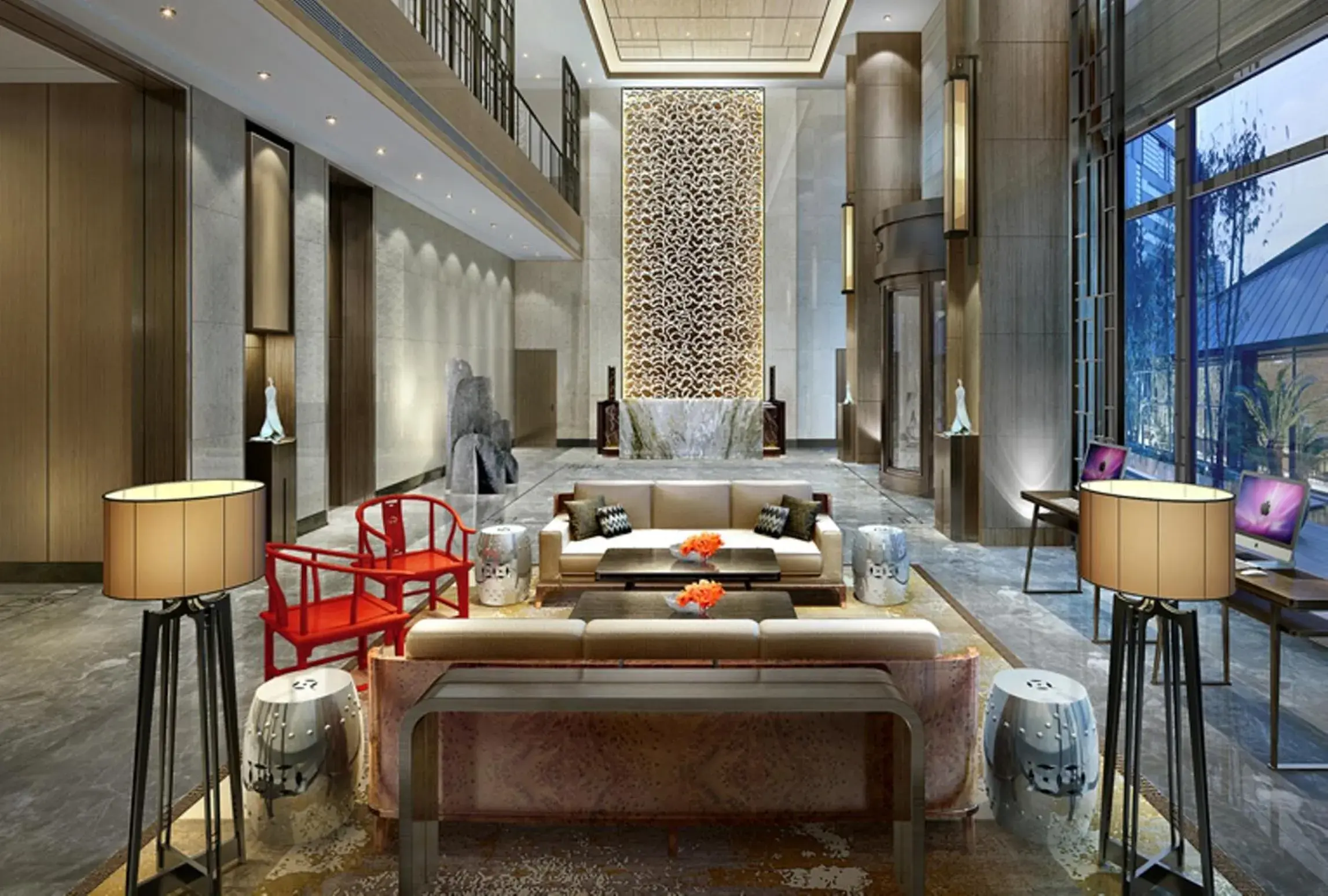 Lobby or reception, Restaurant/Places to Eat in Somerset Swan Lake Hefei