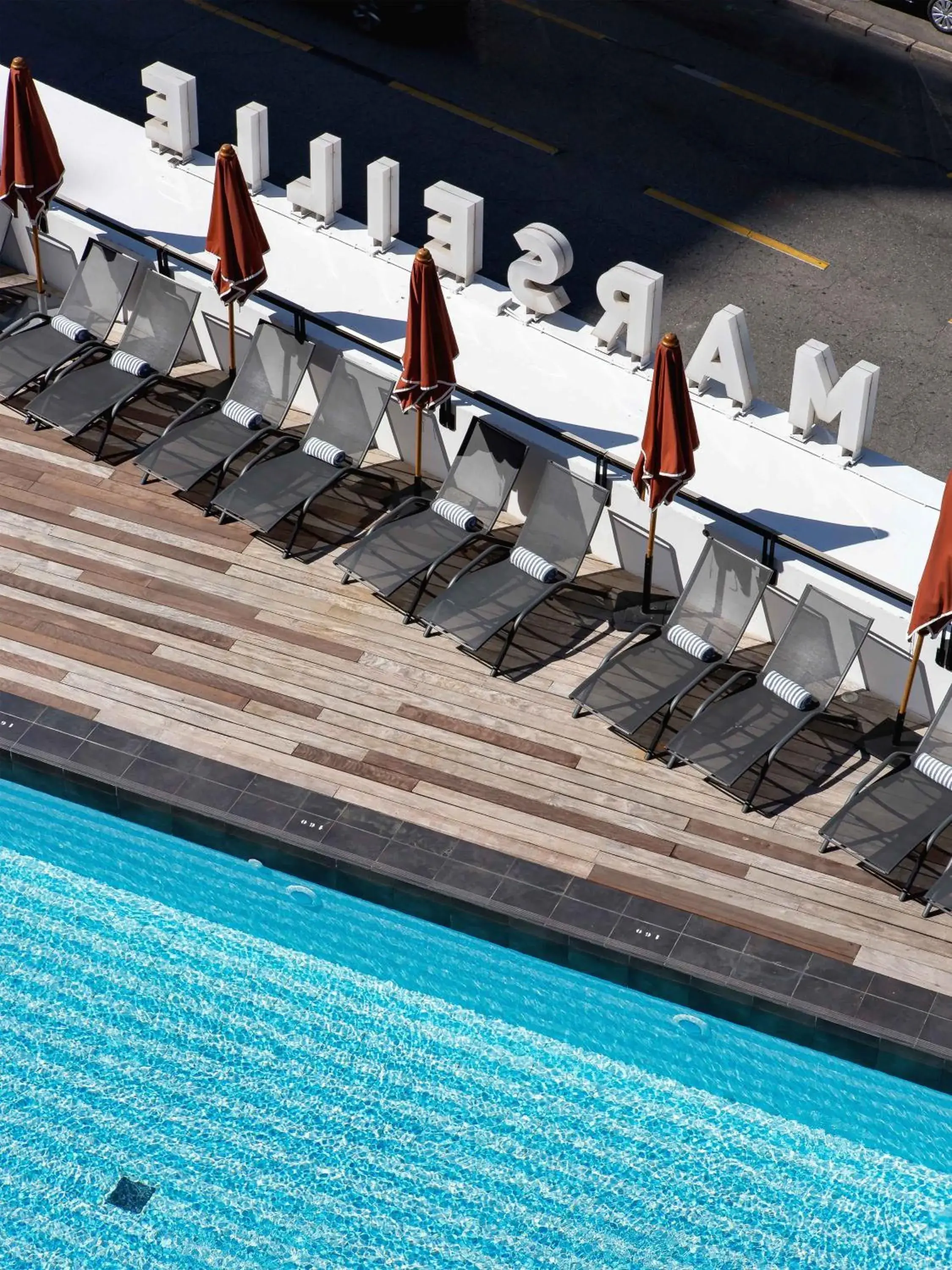 Balcony/Terrace, Swimming Pool in Newhotel of Marseille - Vieux Port