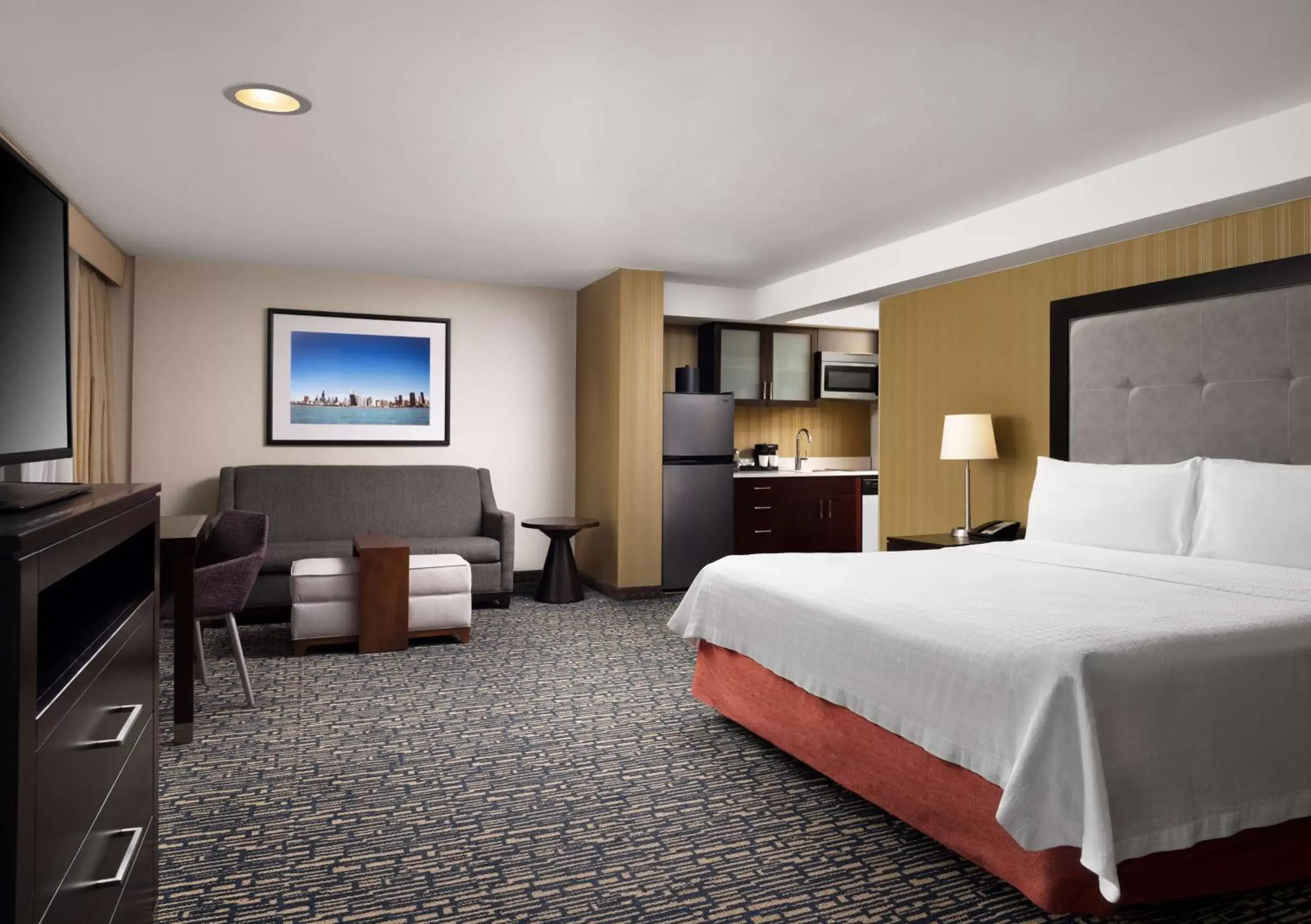 Bed in Homewood Suites by Hilton Chicago Downtown - Magnificent Mile Bed in Homewood Suites by Hilton Chicago Downtown - Magnificent Mile