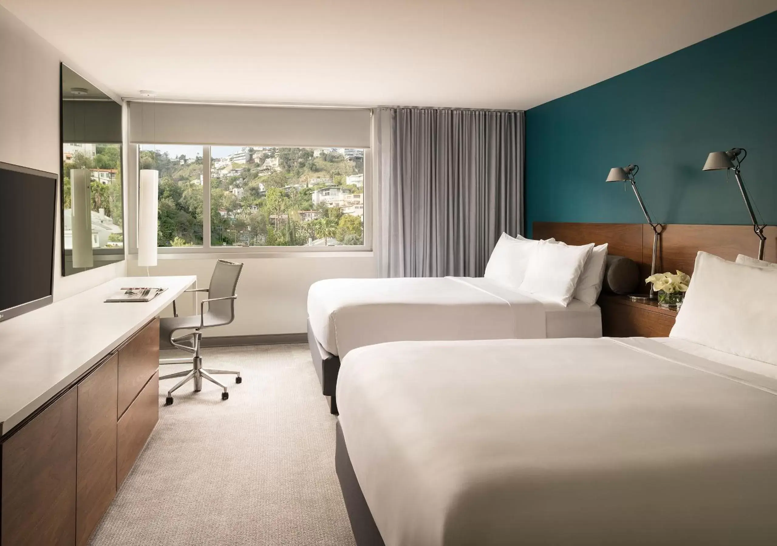 Queen Room with Two Queen Beds and Hollywood Hills View in Andaz West Hollywood-a concept by Hyatt