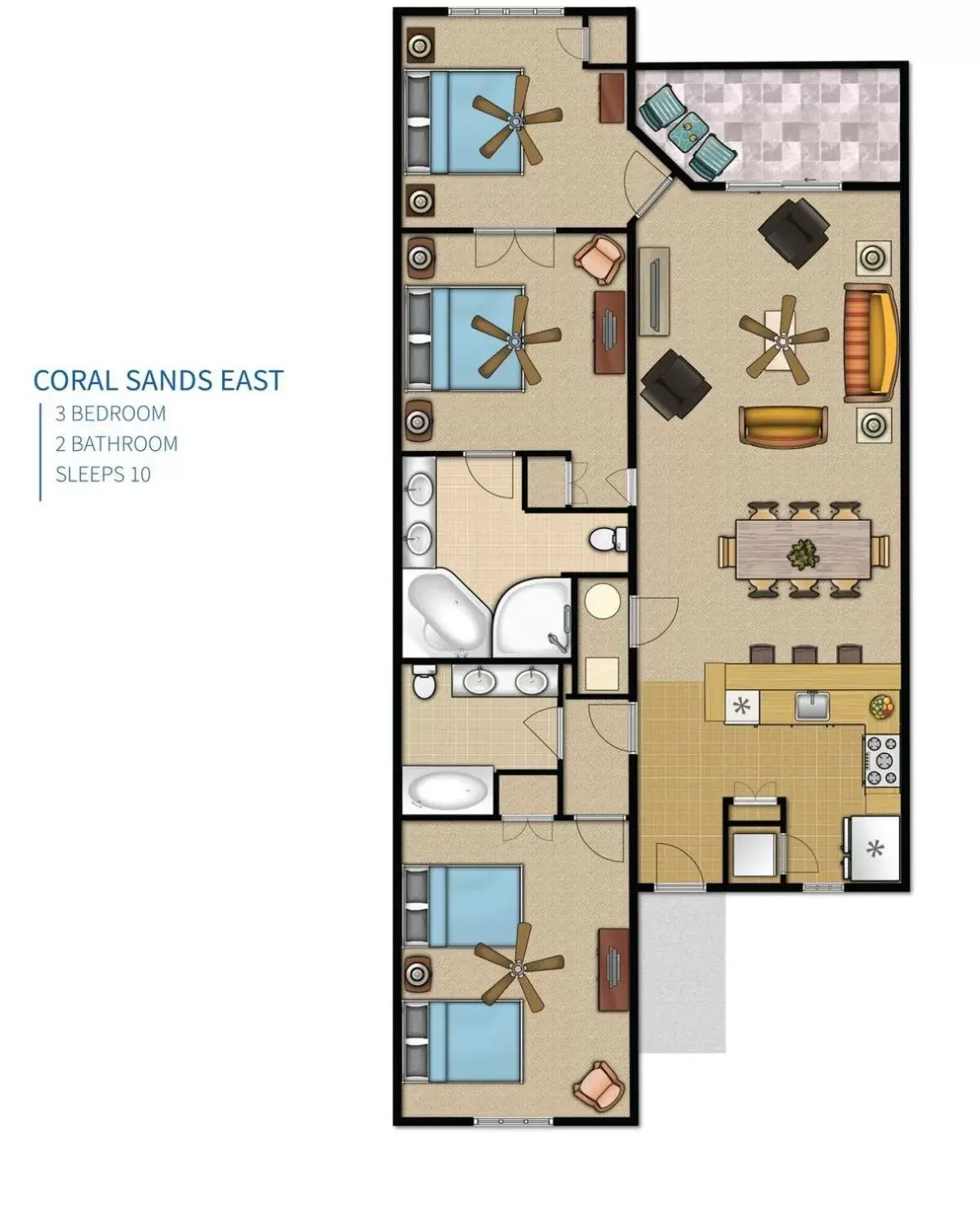 Floor Plan in Coral Sands Resort by Palmera