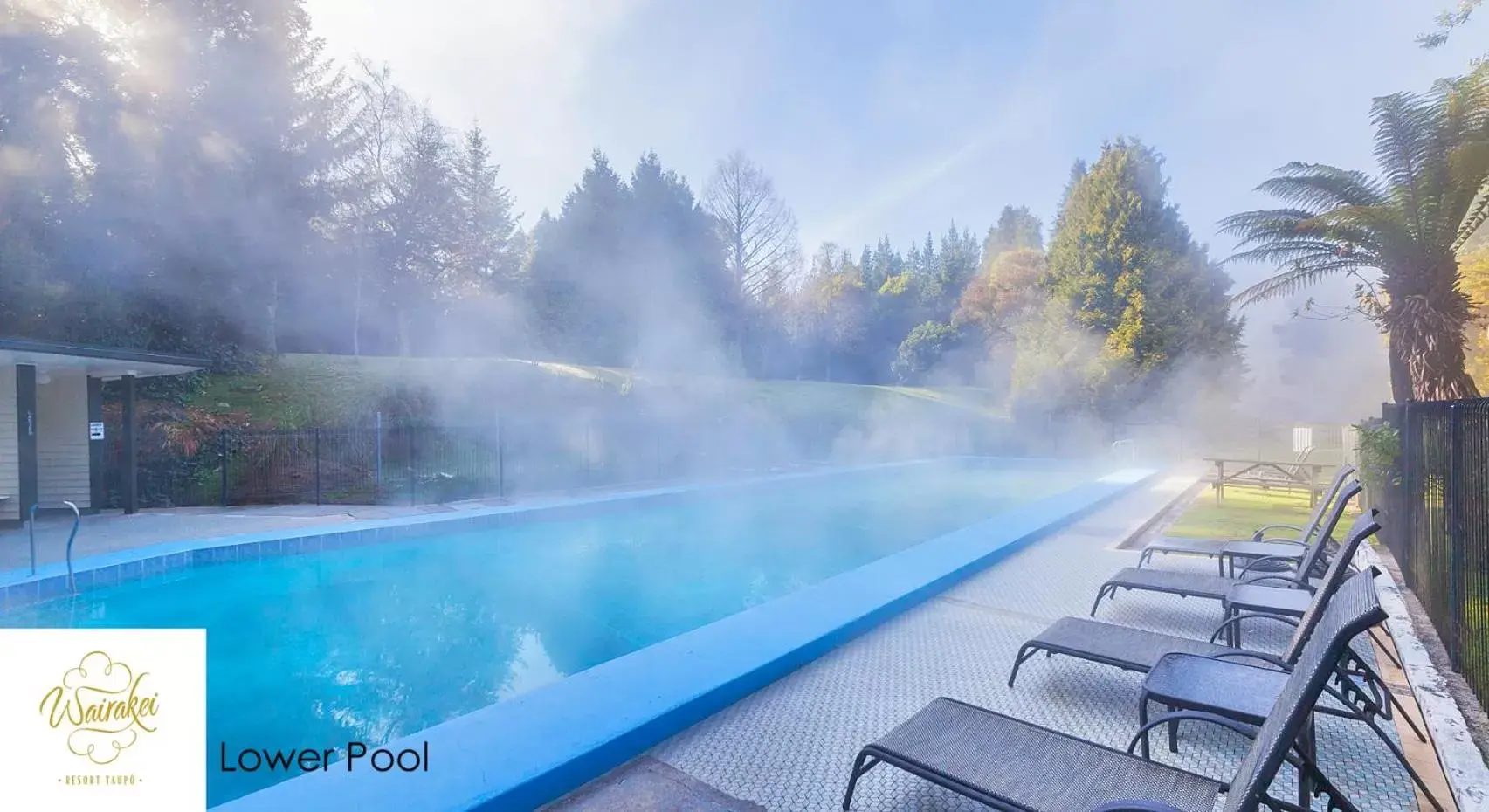 Pool view, Swimming Pool in Wairakei Resort Taupo